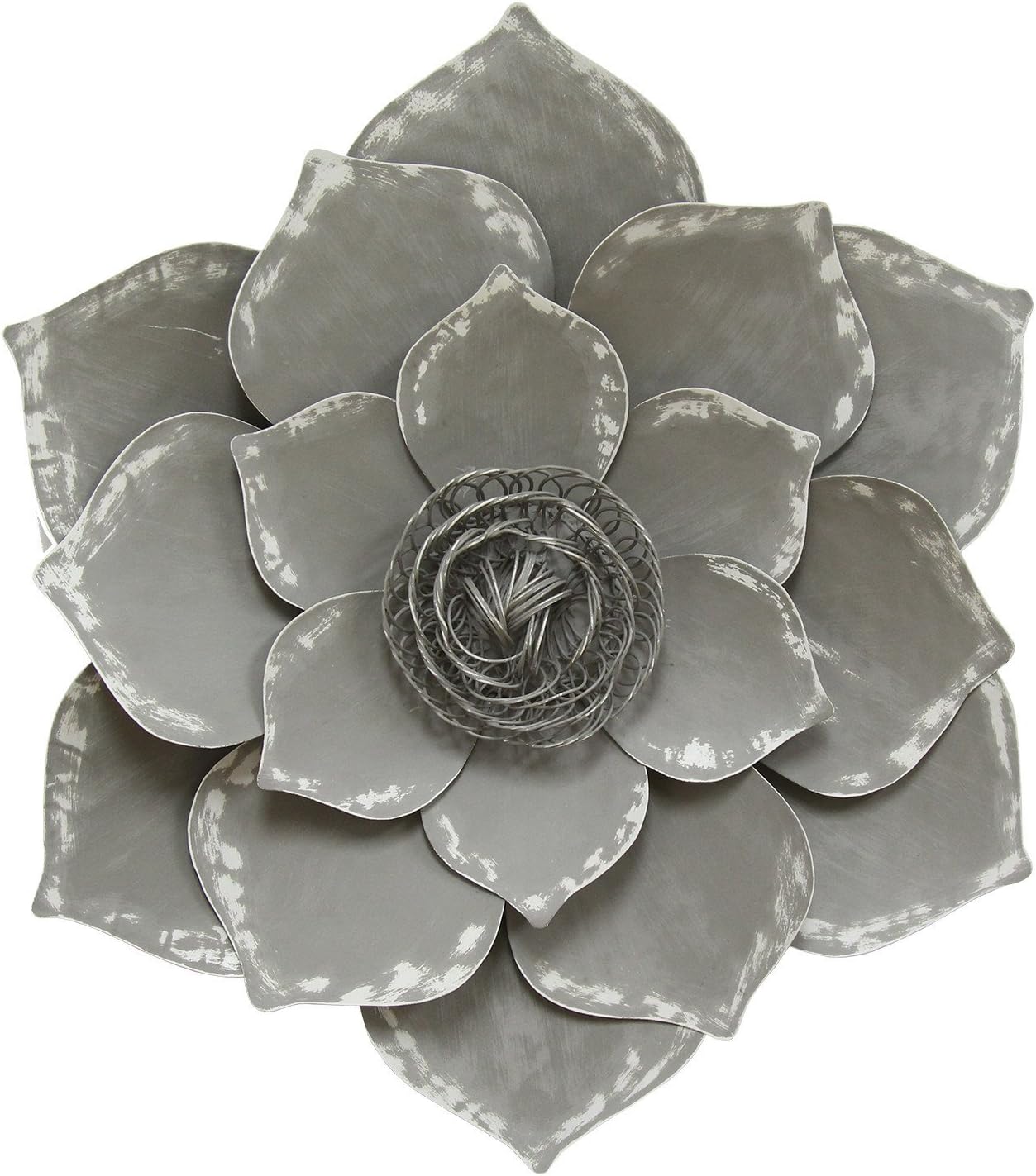 Stratton Home Decor S07656 Lotus – Decoración de pared, 19.69 pulgadas de ancho x 2.56 pulgadas de profundidad x 19.69 pulgadas de alto, gris