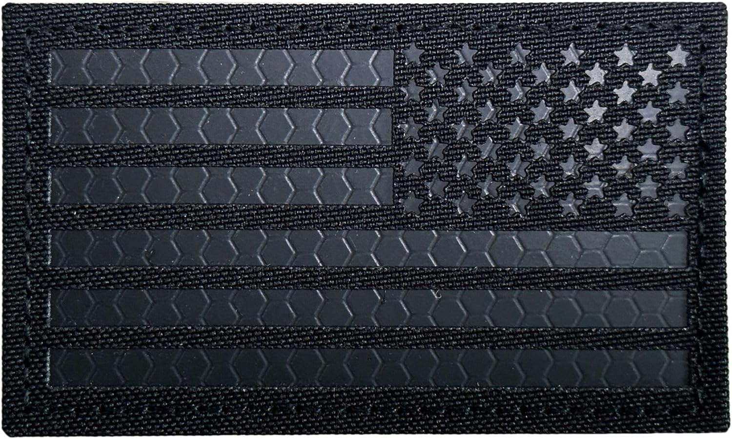 Parche de chaleco táctico IR infrarrojo de 2 x 3.5 pulgadas con respaldo de gancho para chaleco táctico (negro invertido)
