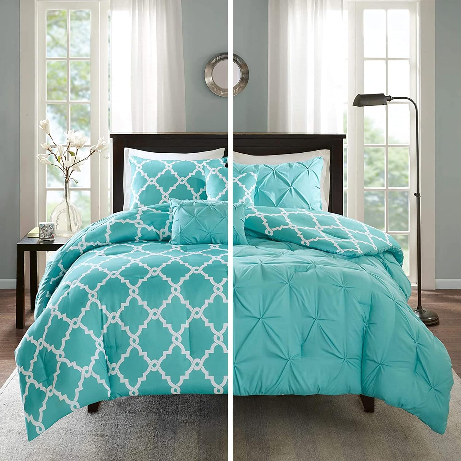 Kasey – Juego de edredón acogedor, diseño de calado, ropa de cama para todas las estaciones con fundas a juego, almohada decorativa, tamaño King