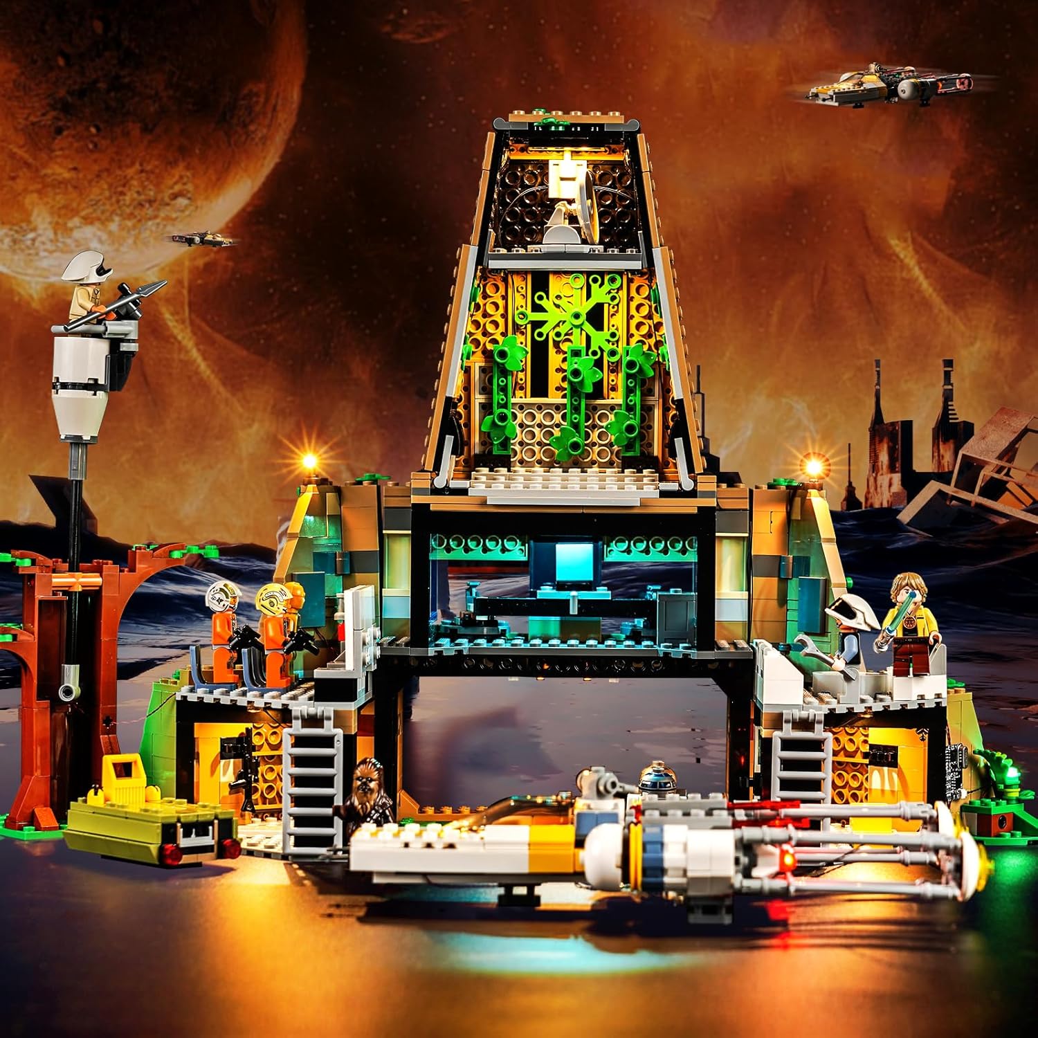 Kit de luz LED mejorado para Lego Star Wars A New Hope Yavin 4 Rebel Base Building Set, compatible con Lego 75365 (modelo no incluido)