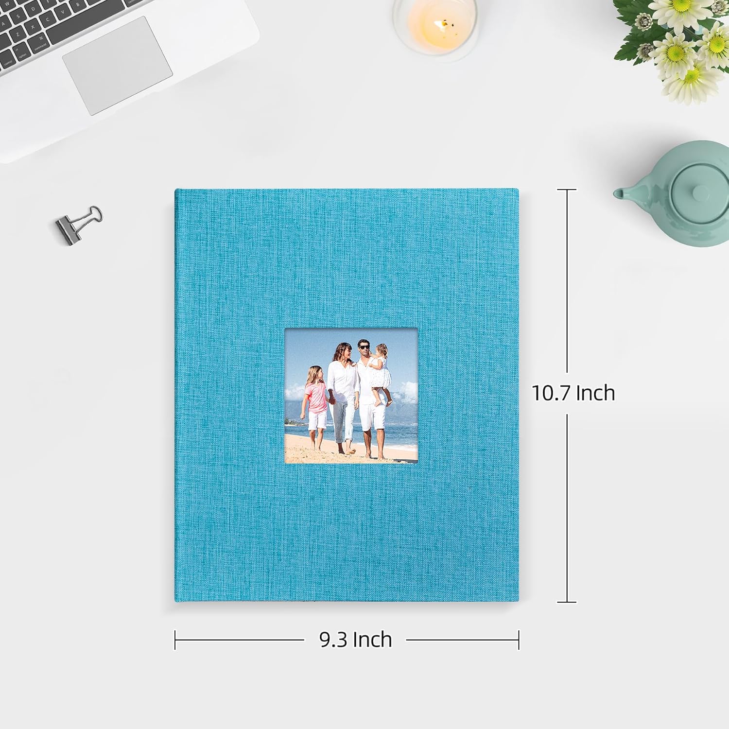 Mublalbum Álbum de fotos pequeño de 8 x 10 pulgadas, paquete de 2 cubiertas de lino, cada mini libro de fotos de 26 páginas con capacidad para 52