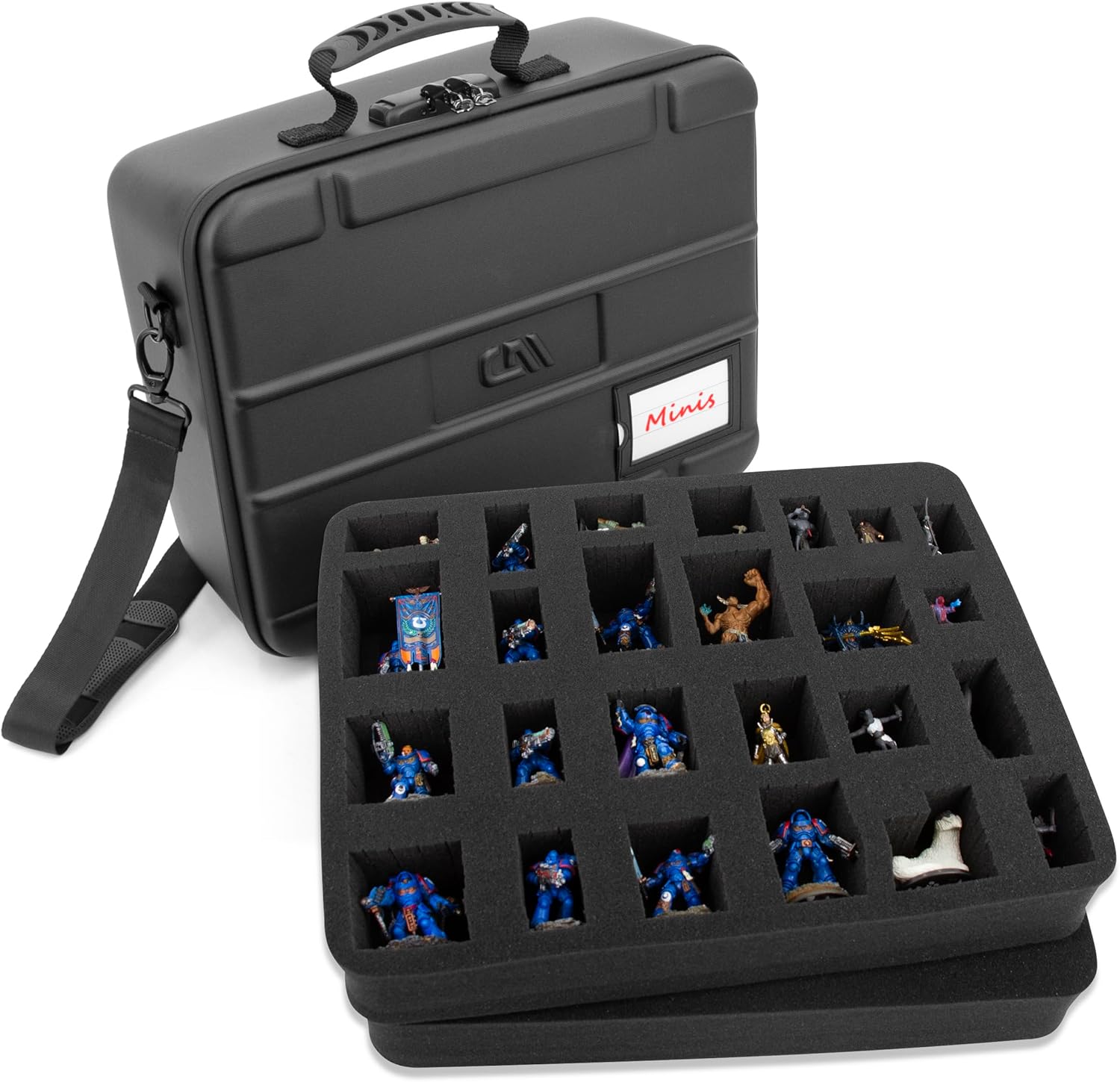 CASEMATIX Estuche de transporte en miniatura con bloqueo programable  Estuche de almacenamiento en miniatura totalmente personalizable con dos