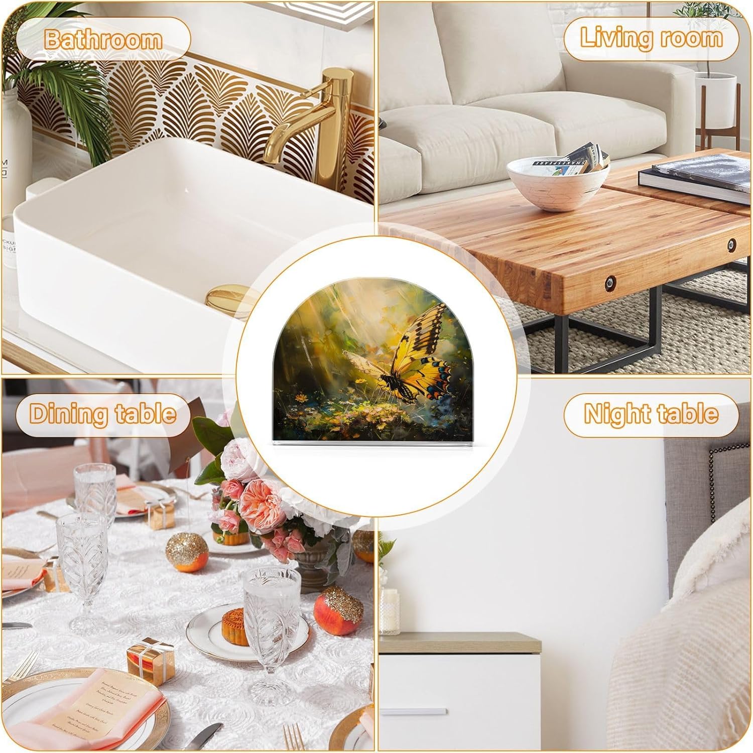 Acrylic Napkin Holder – PaperTowel Holder in Clear – Modern Decorative Guest Napkin Holder for Home Kitchen Dining Party Tables Restaurant
