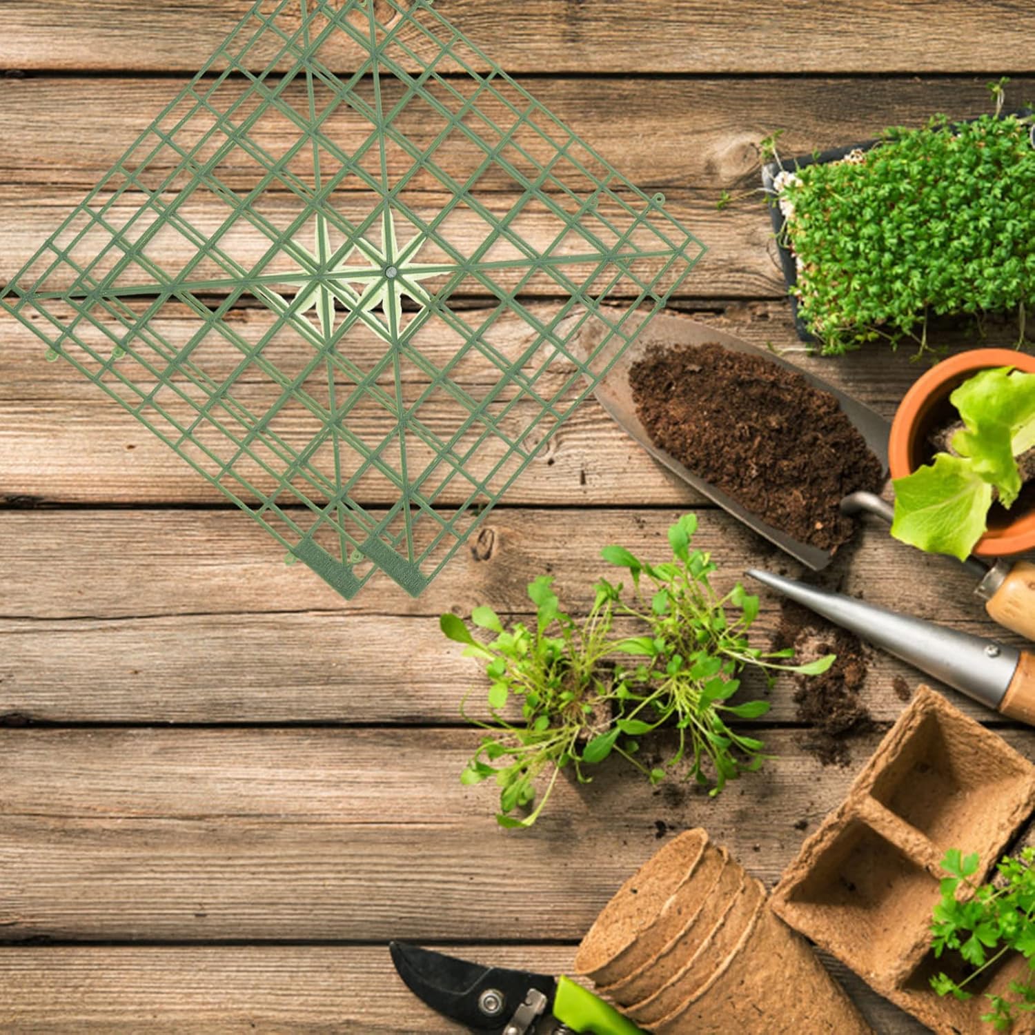 FOMIYES 8 paneles de rejilla de flores artificiales, marco de pared de flores, arcos de pared, telón de fondo, marcos de valla de plástico para