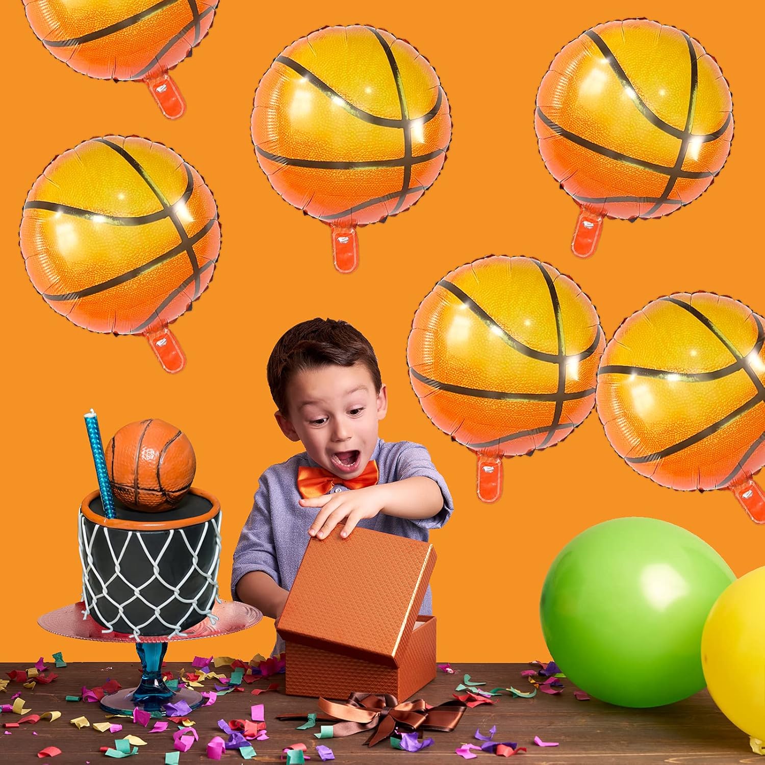 Globos de baloncesto de 18 pulgadas, globos de papel de aluminio, para fiestas deportivas, temática de baloncesto, suministros para fiesta de