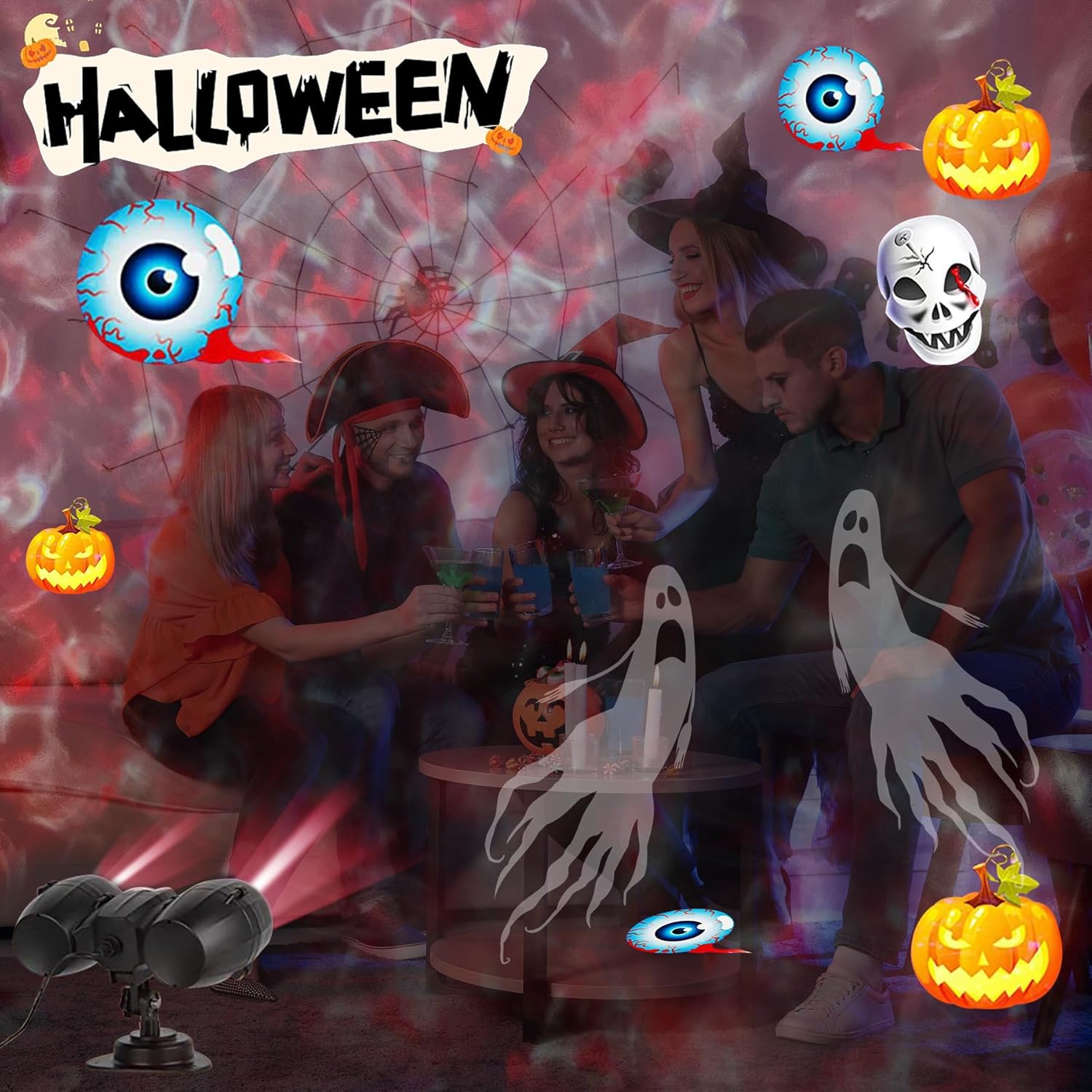 Proyector de luz de galaxia, luces de proyector de Navidad de Halloween al aire libre, proyector de estrellas para techo para adultos con control