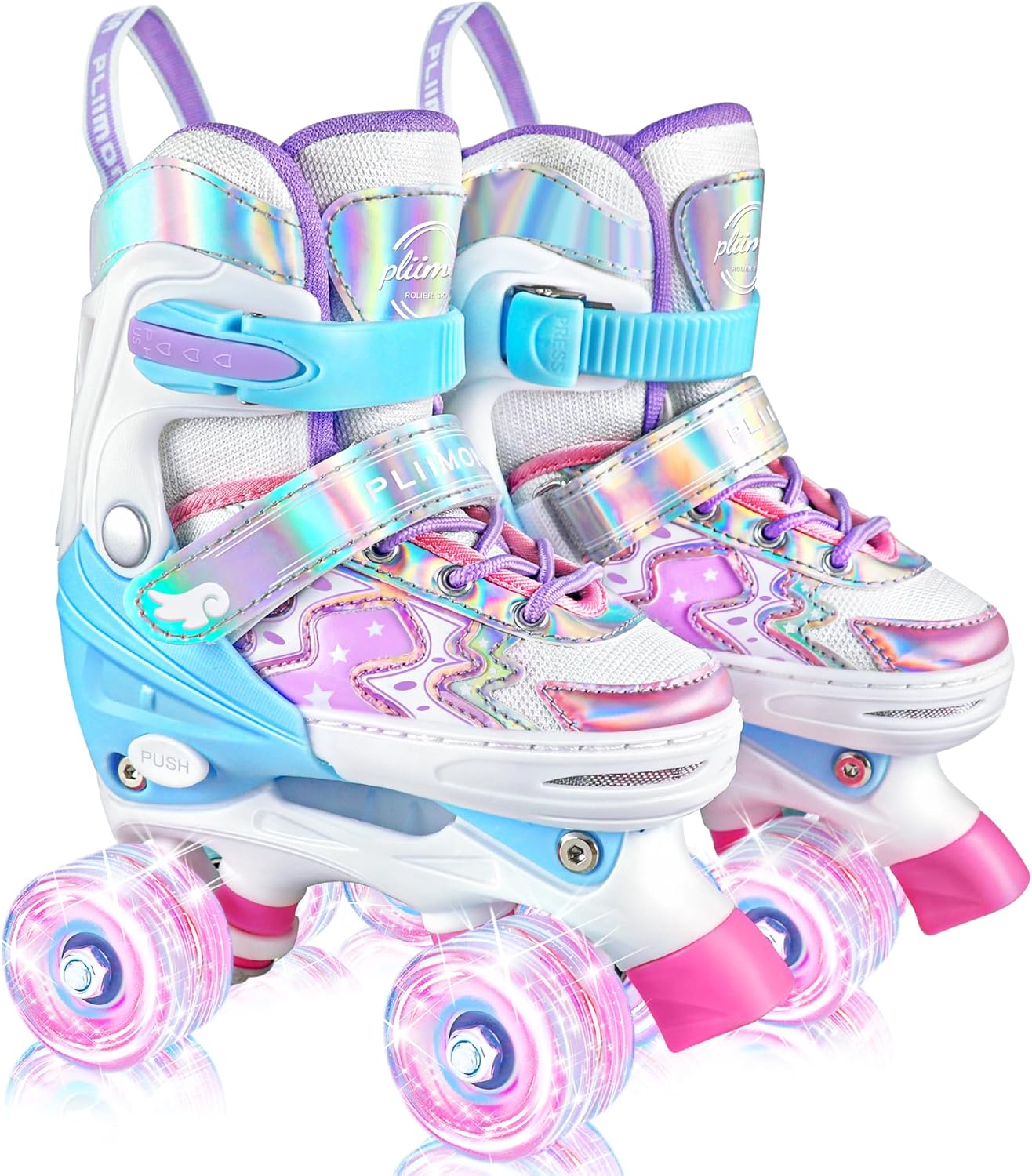 Patines para niños de 3 a 12 años, patines para niños pequeños, 4 tamaños ajustables para principiantes