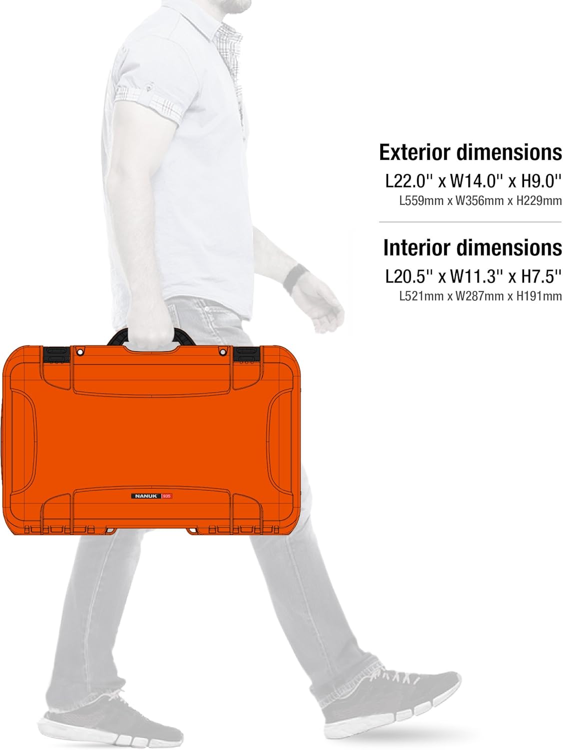 Nanuk 935 – Maletín rígido impermeable con ruedas vacío