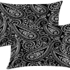 Juego de 2 fundas de almohada de satƩn retro boho con estampado de cachemira para cabello y piel, juego estƔndar de 2 fundas de almohada de flores Juego de 2 fundas de almohada de satƩn retro boho con estampado de cachemira para cabello y piel, juego estƔndar de 2 fundas de almohada de flores