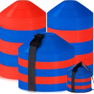 Sratte 200 conos de fútbol con correa y bolsa de malla, conos de disco de agilidad, conos de entrenamiento de fútbol, conos deportivos para Sratte 200 conos de fútbol con correa y bolsa de malla, conos de disco de agilidad, conos de entrenamiento de fútbol, conos deportivos para