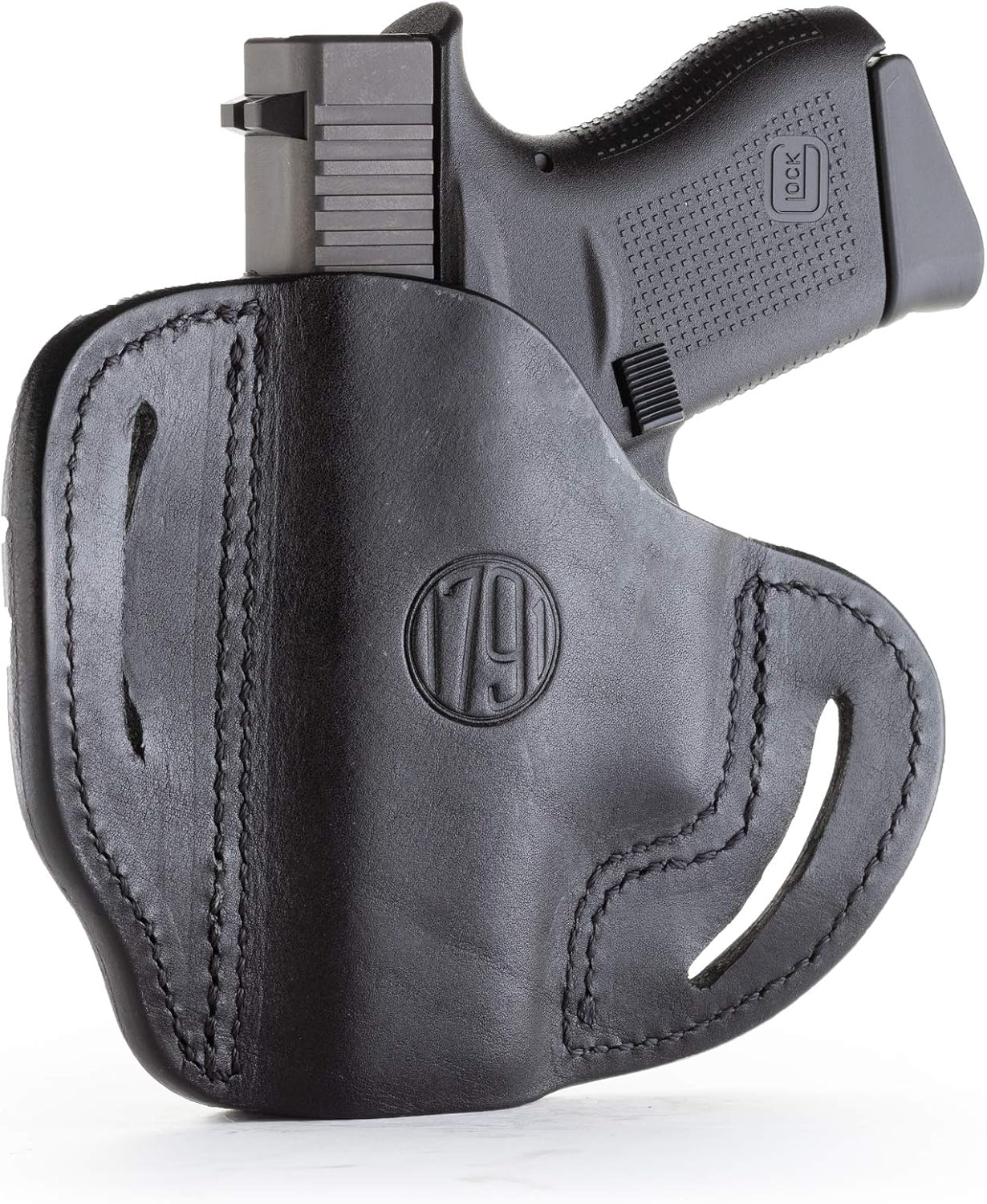 1791 Gunleather Glock 43 – Funda de piel para pistolas de mano derecha OWB G43 para cinturones. Se adapta a Glock 43 y Ruger LC9 y Ruger SR22