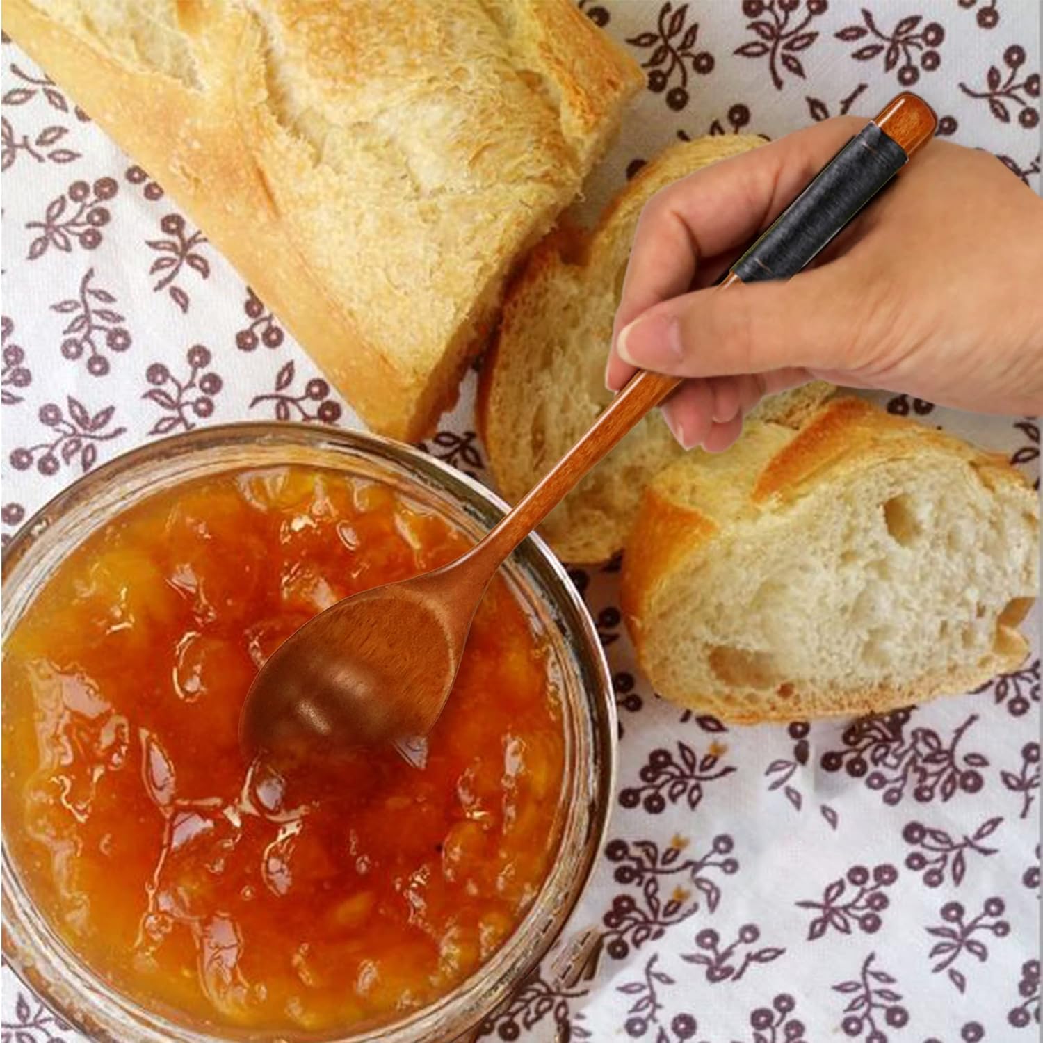 Cucharas de madera para comer, cucharas de sopa de madera Muulaii, cuchara de mango largo con utensilios de cocina de estilo japonés para cocinar