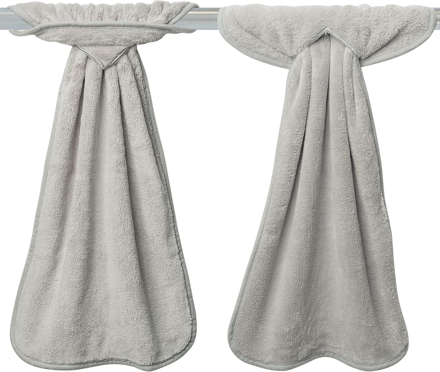 R HORSE 4 toallas de mano grises con bucles para colgar, toalla de mano suave y gruesa para cocina, toalla seca para cocina y baño