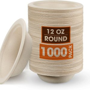 Cheer Collection Cuencos desechables de 12 onzas (paquete de 1000)  Cuencos compostables 100% ecológicos  Cuenco de papel biodegradable para Cheer Collection Cuencos desechables de 12 onzas (paquete de 1000)  Cuencos compostables 100% ecológicos  Cuenco de papel biodegradable para