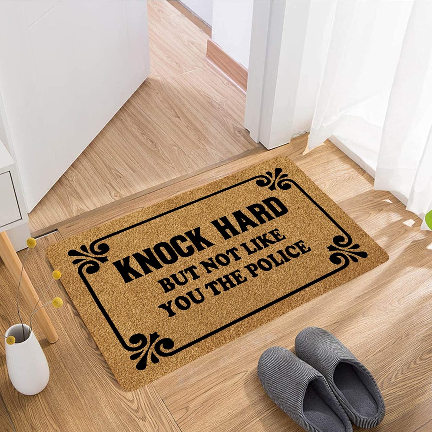 FunXiLin Divertido tapete de bienvenida (23.6 x 15.7 pulgadas) tapete antideslizante de regalo personalizado para decoración del hogar en puerta,