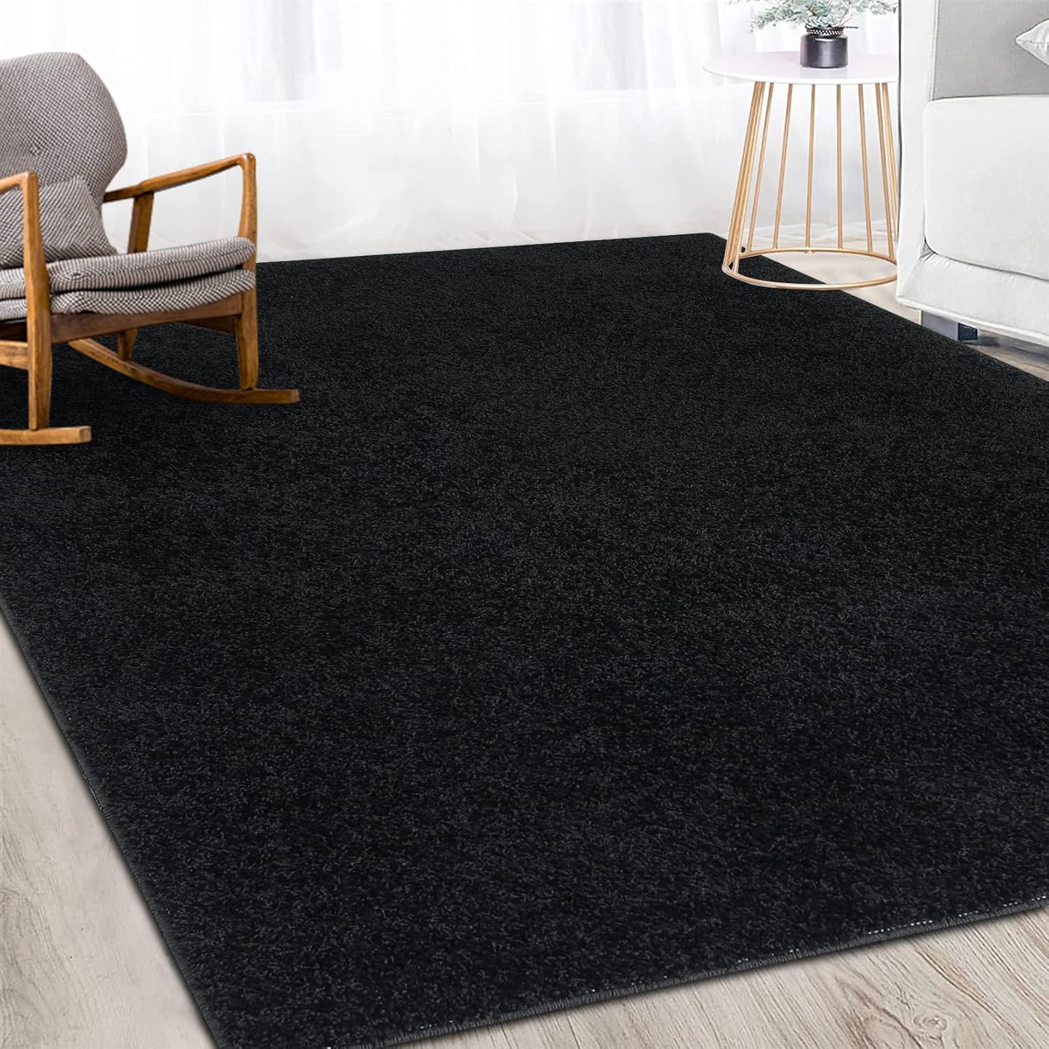 Shag – Alfombra grande para sala de estar, 10 x 13 pies, alfombra de área moderna para interiores, contemporánea, peluda, que no se desprende,