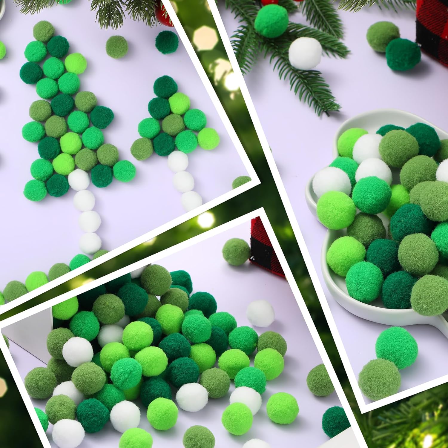 Peryiter 500 bolas de pompones de 1 pulgada para manualidades, multicolor, pompones suaves para manualidades, proyectos de Navidad, manualidades,