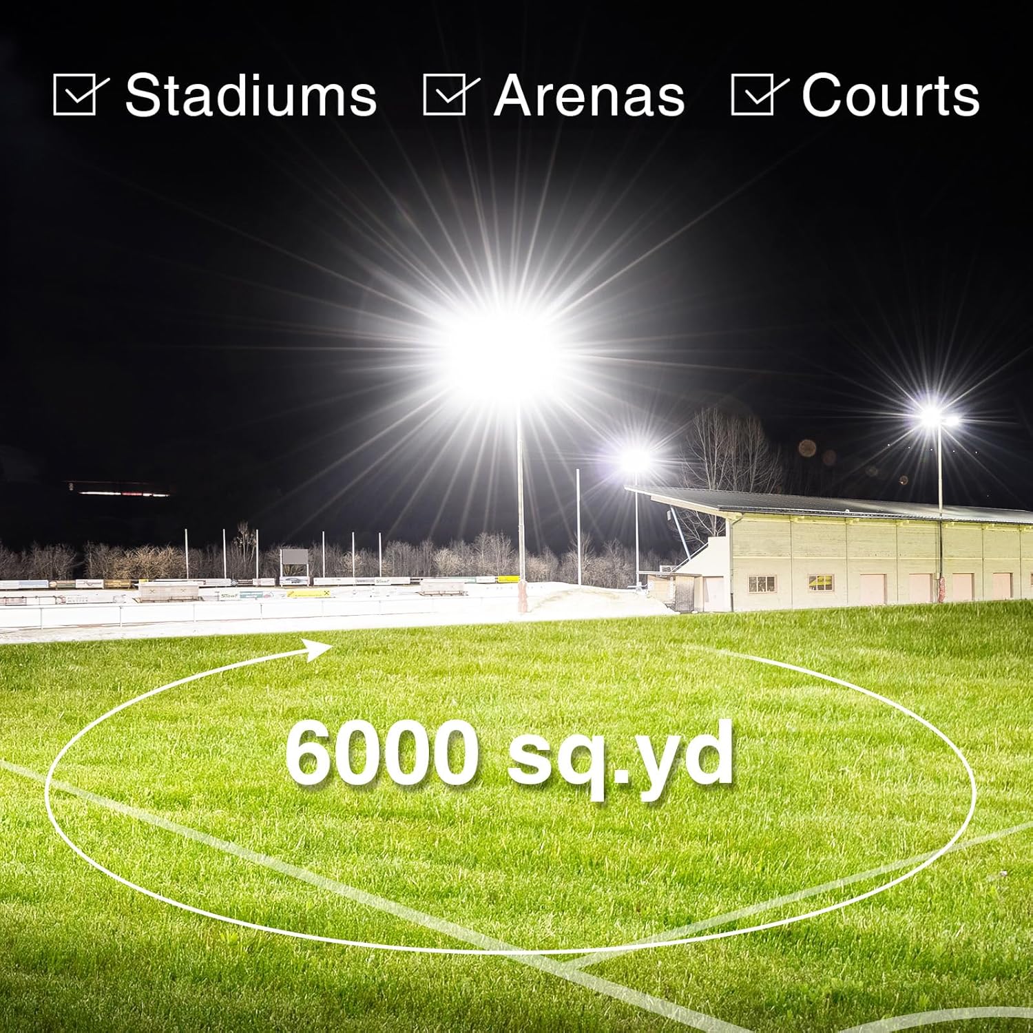 STASUN 400w 60000LM Dusk to Dawn – Luces LED de inundación para estadio – Fotélula, luces de seguridad de grado profesional, eficiencia energética,