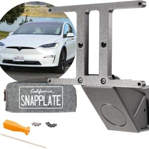 SnapPlate + (Modelo X) Soporte para placa frontal  Fuerza optimizada, antirrobo, extraíble, altura ajustable, fabricado y patentado en Estados SnapPlate + (Modelo X) Soporte para placa frontal  Fuerza optimizada, antirrobo, extraíble, altura ajustable, fabricado y patentado en Estados