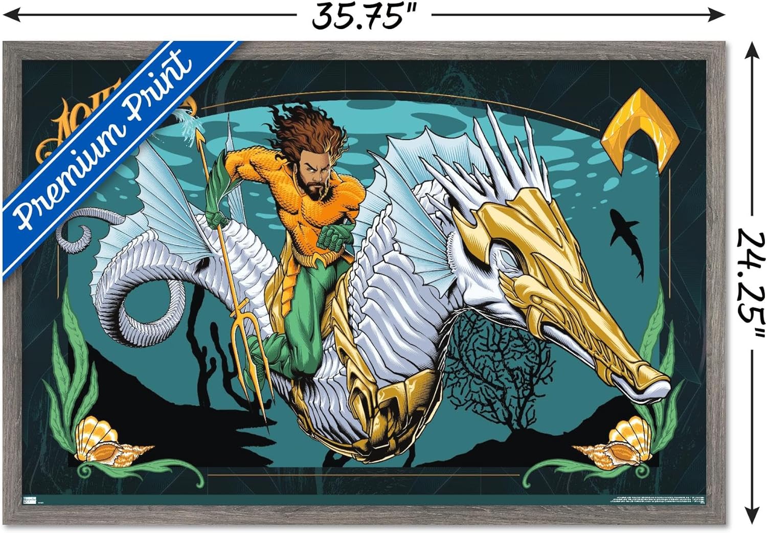 Trends International DC Comics Movie Aquaman y el Reino Perdido – Póster de pared con ilustración de Aquaman, 22.37 x 34.00 pulgadas, versión