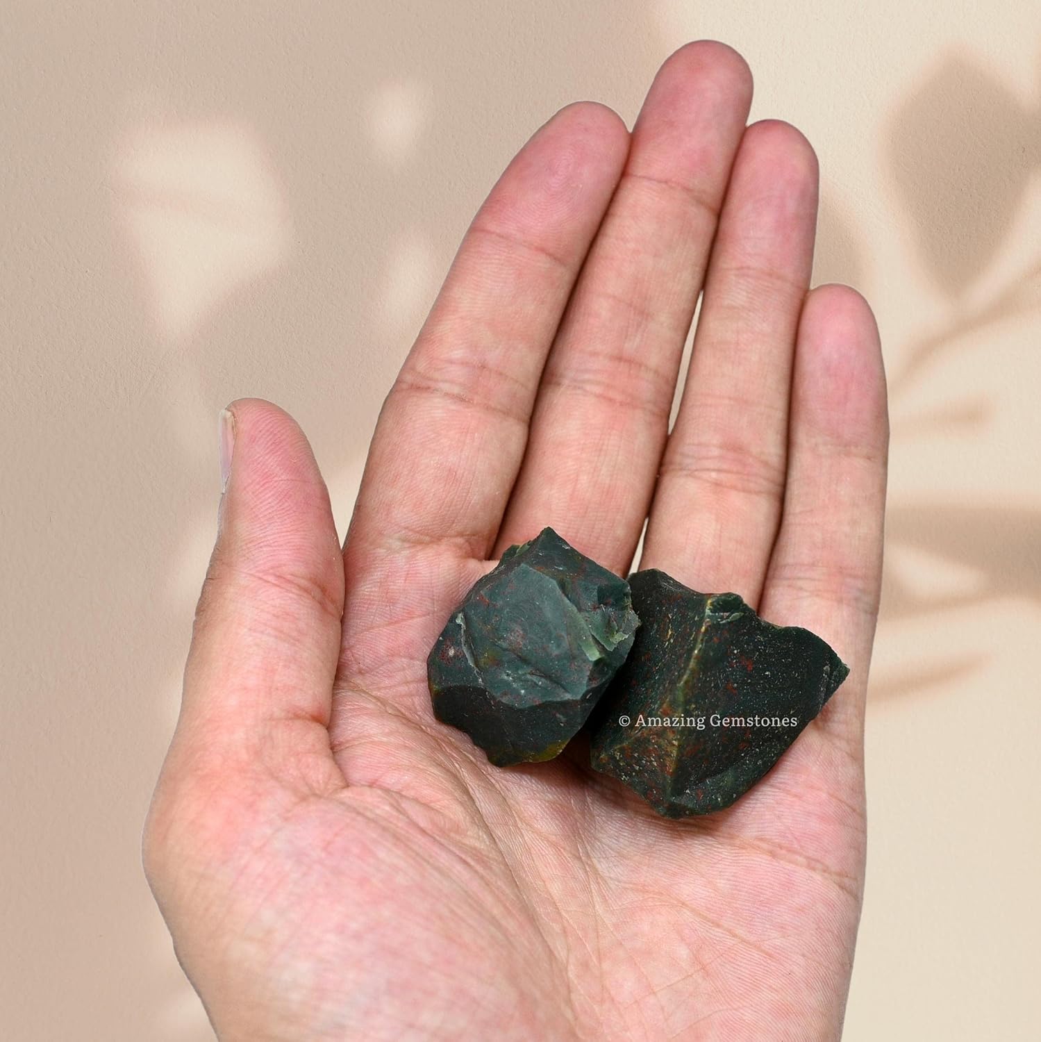 Bloodstone – Cristales crudos y piedras curativas, rocas naturales para rodar y hacer tú mismo, piedras y cristales crudos (5 piezas)