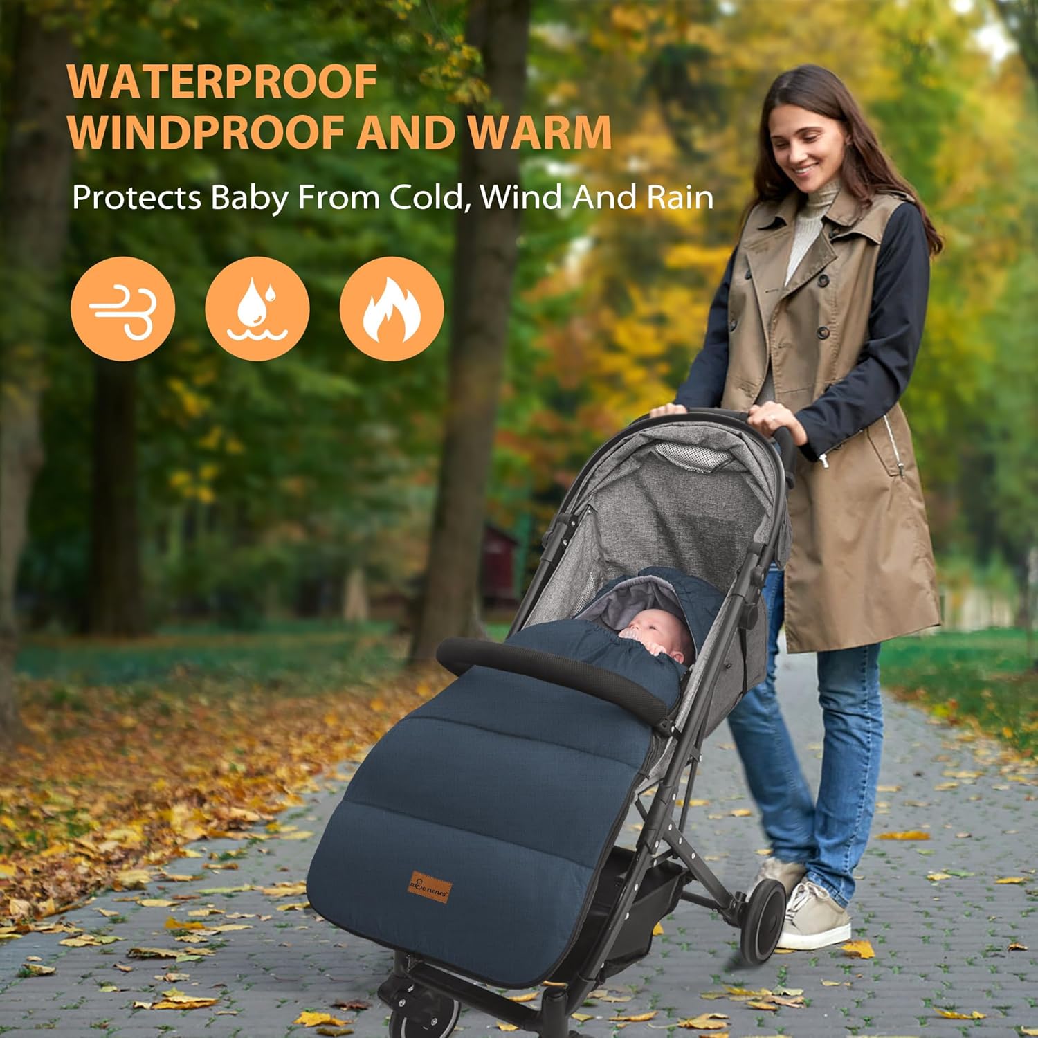 Bolsa para cochecito para bebé, bolsa de dormir para bebé, saco de dormir de invierno para cochecito de bebé, saco de dormir impermeable, cálido