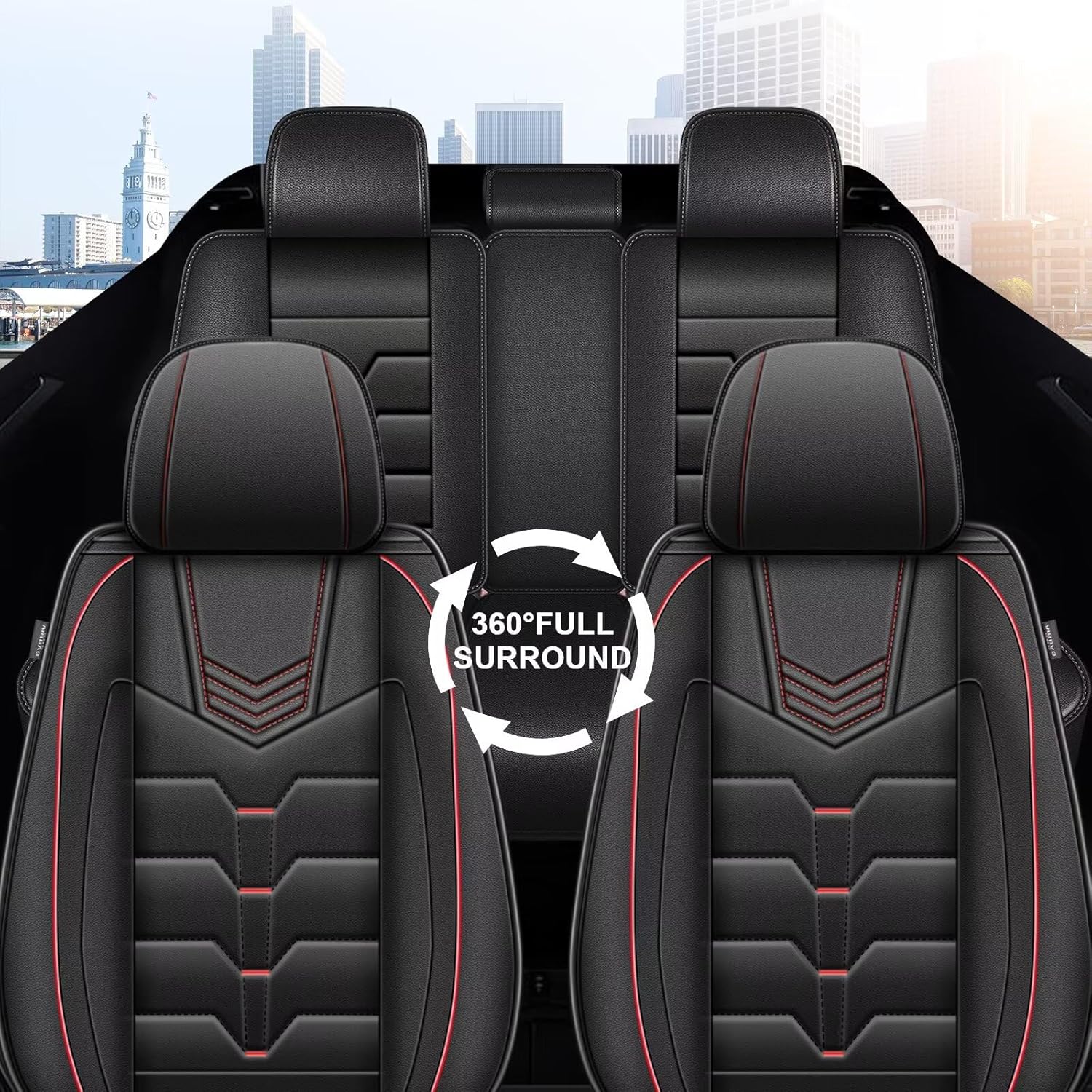 Fundas de asiento de automóvil para Mazda CX7 2007-2012 CX-7 juego completo de fundas de asiento de piel sintética de 2 filas y 5 asientos,