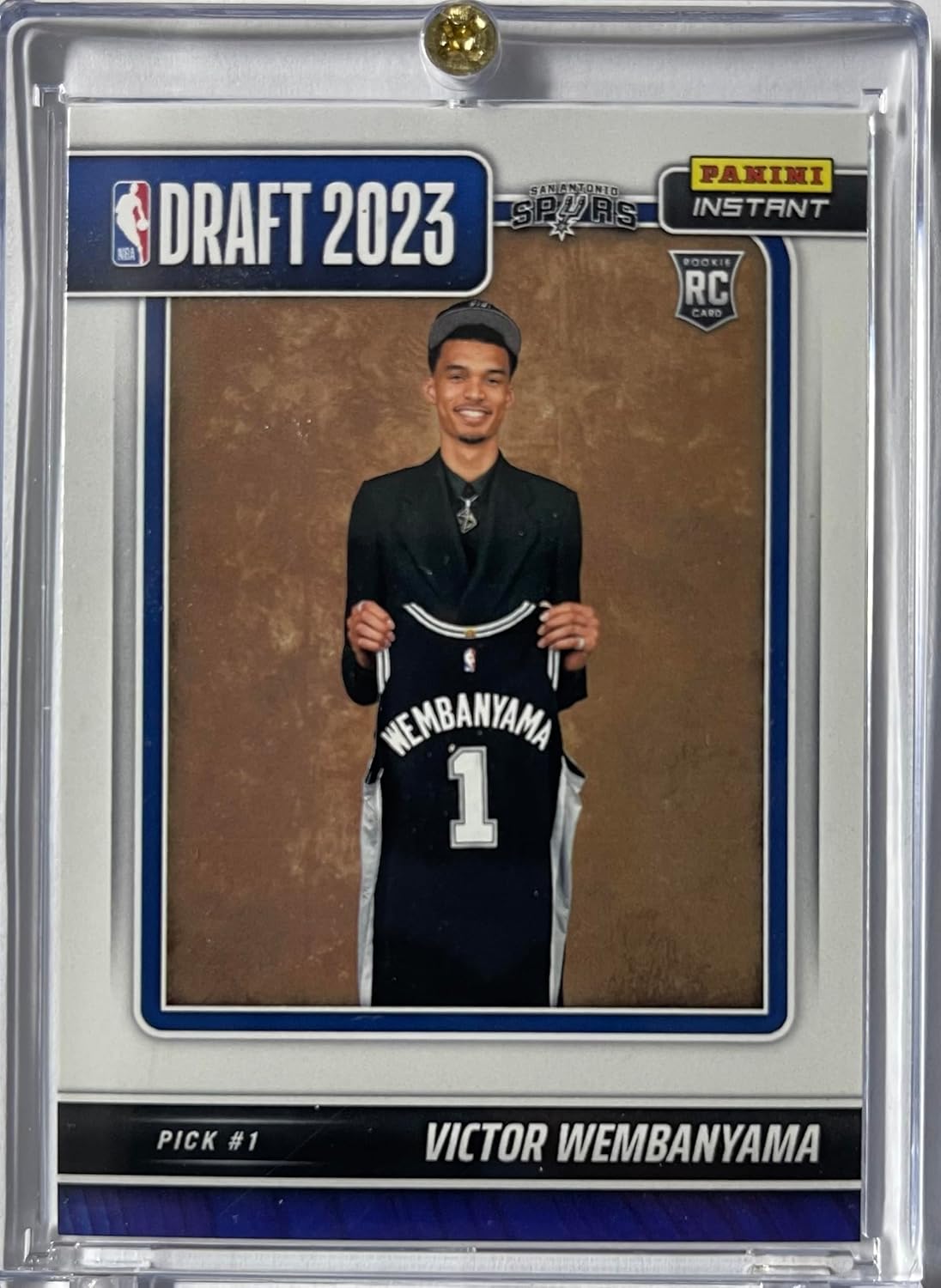 2023-24 Panini Instant Draft Night- Victor Wembanyama #DN-1 -RC Rookie Pick #1-Selected with 1st Overall Pick – Basketball Trading Card- San Antonio