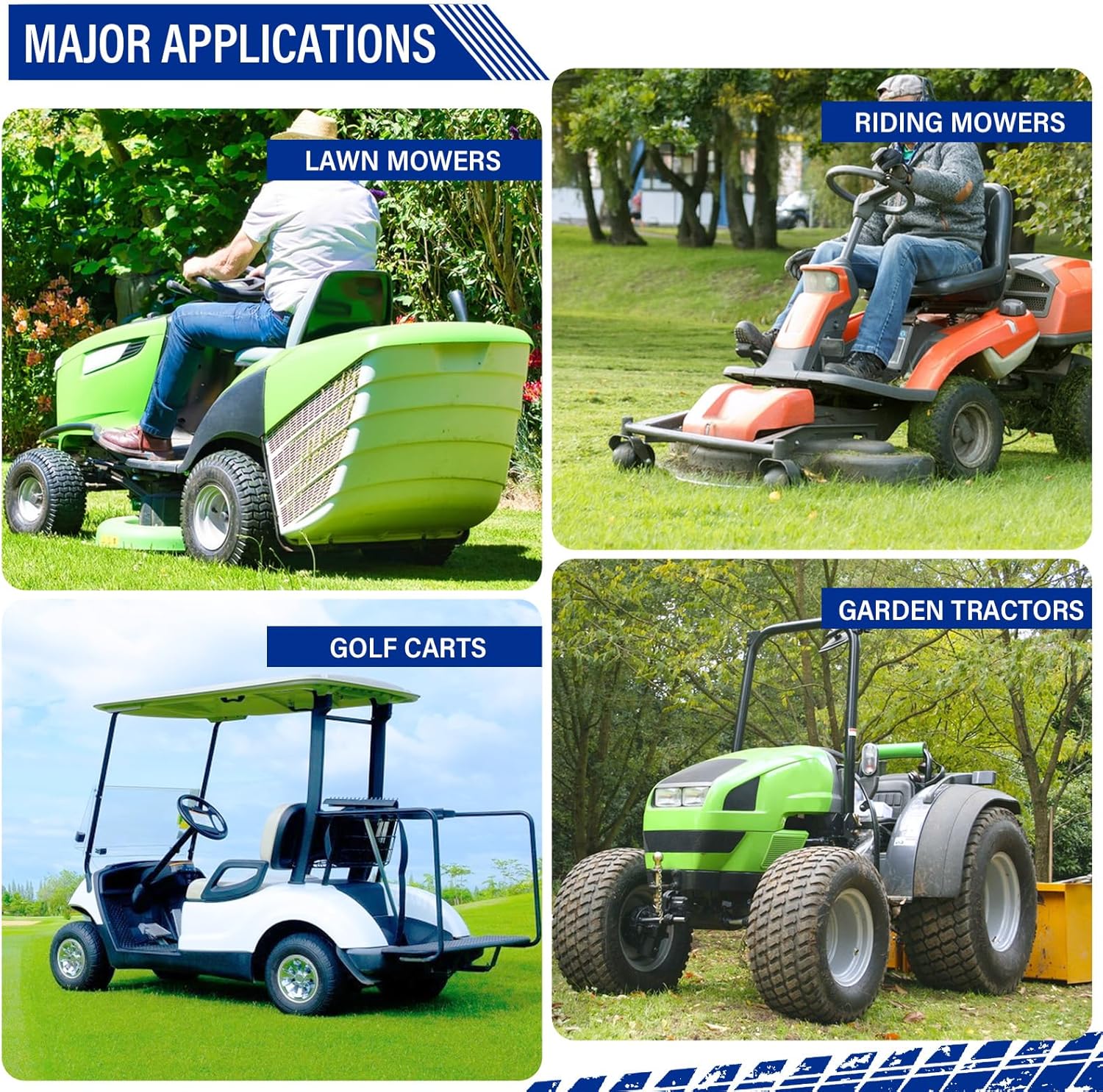 2 neumáticos de césped para cortacésped de jardín 15×6.00-6 neumáticos de tractor 15×6.00×6 2 PR sin cámara