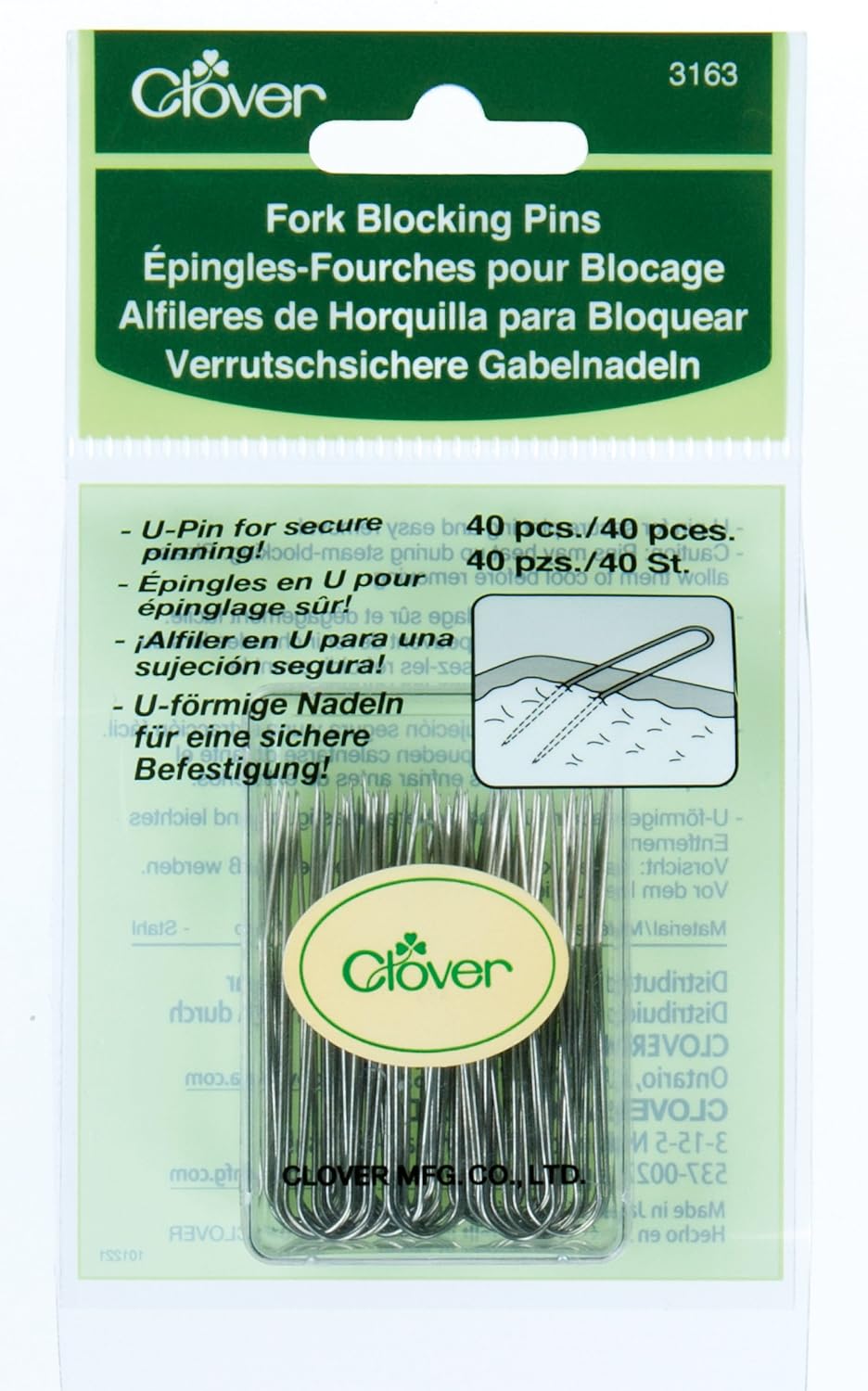 Clover 3163 Bloqueo de horquilla de 40 pines en U, 1-34 pulgadas