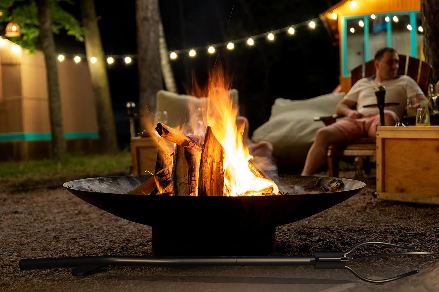 Fire Beauty Pinzas para chimenea,Pinzas de fuego para pozo de fuego,Estufa de leña Herramientas para chimenea Accesorios