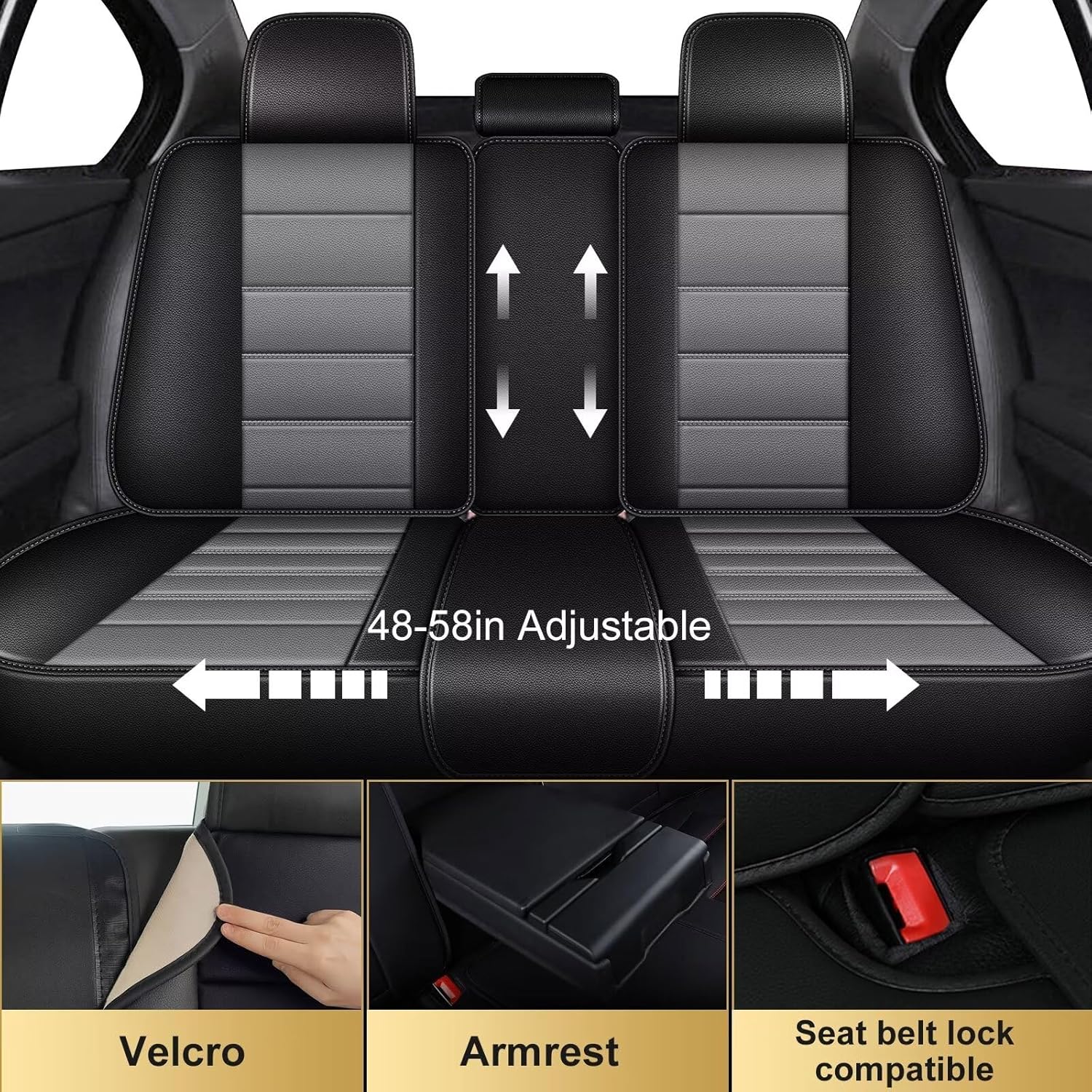 DIKSOAKR Funda de asiento de automóvil para Ford Maverick 2022 2023, protector de asiento de automóvil de lujo de cuero con compatible con bolsa de