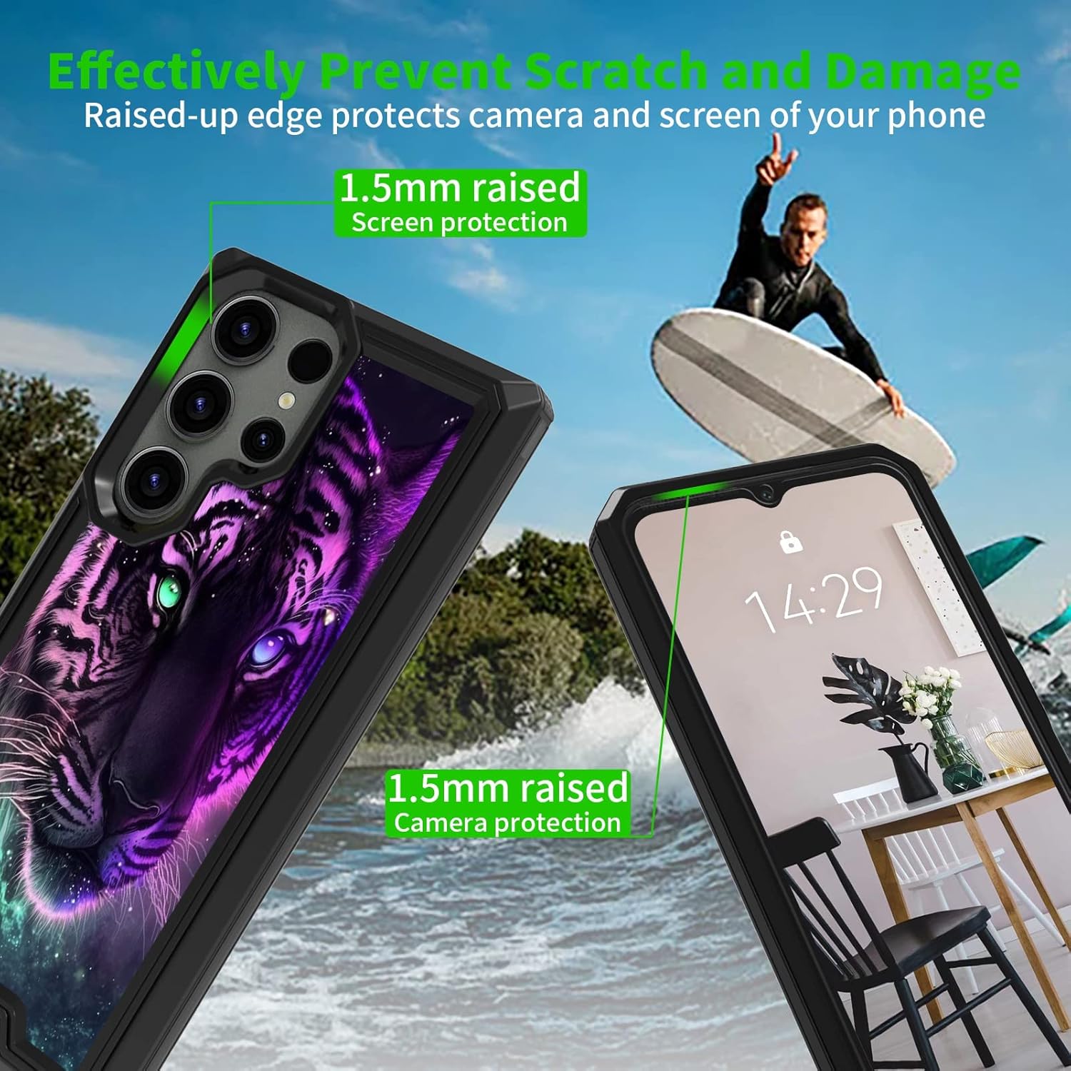 Funda para Samsung Galaxy S23 Ultra 5G, funda resistente a prueba de golpes de doble capa para mujeres y hombres, resistente a los impactos, funda