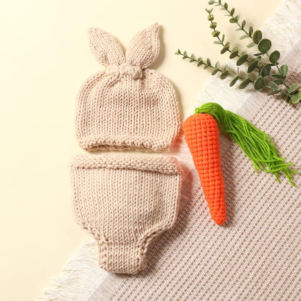 Accesorios de fotografía para recién nacidos, conjunto de disfraz de punto de ganchillo para recién nacido, sesión de fotos, trajes de niña y niño,