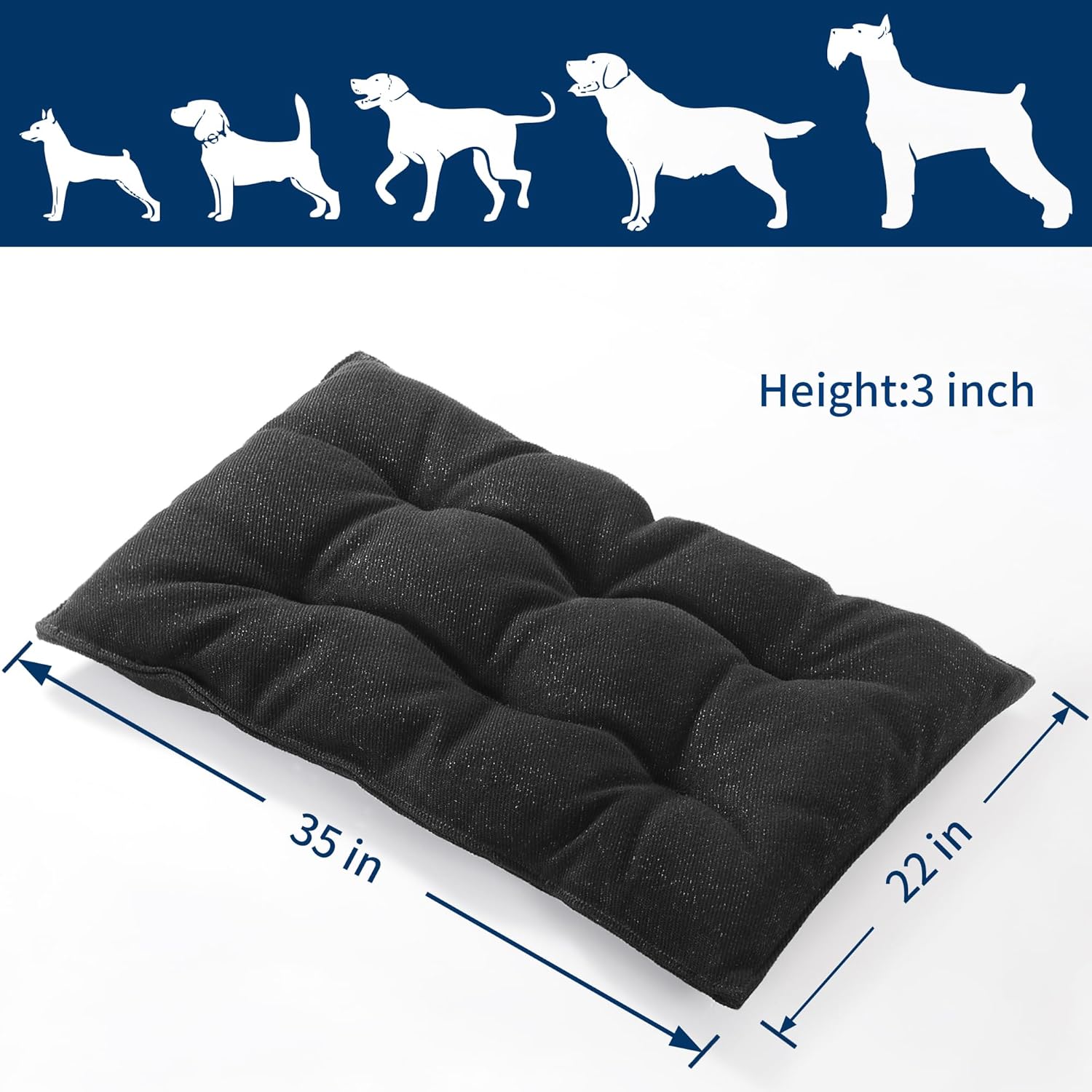 Cama a prueba de mordidas para perros medianos, alfombrilla estable para dentición de cachorros, almohadilla duradera para interiores y exteriores,