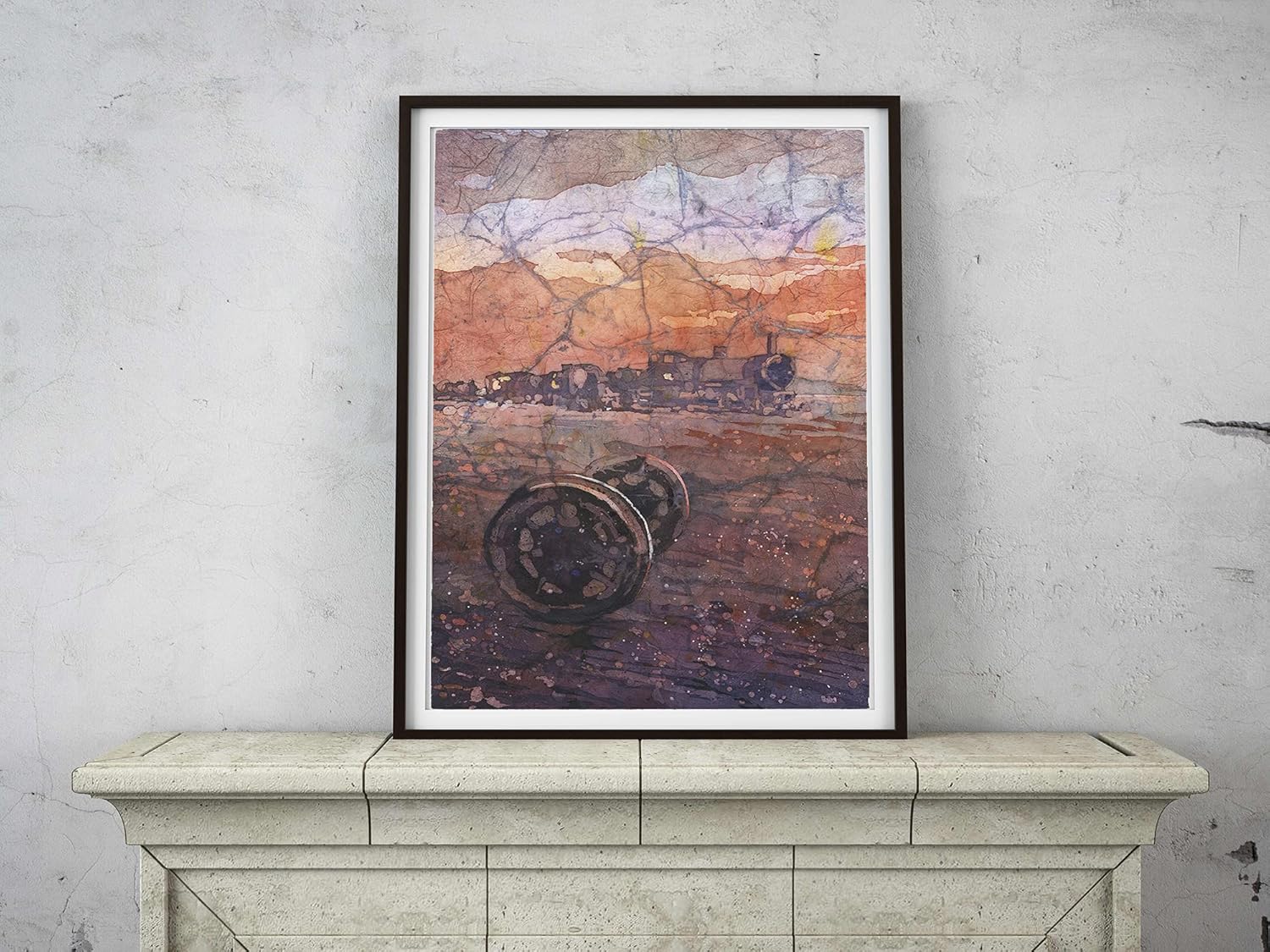 Train Cemetery in the Salar de Uyuni, Bolivia. Train artwork Cemeterio de Trenes (print)
