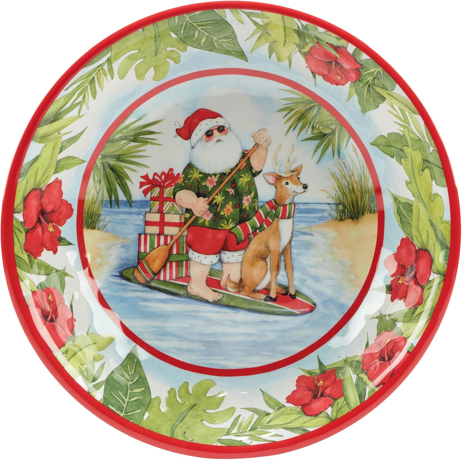 Certified International Santa’s Wish – Juego de vajilla de melamina de 12 piezas, servicio para 4, multicolor