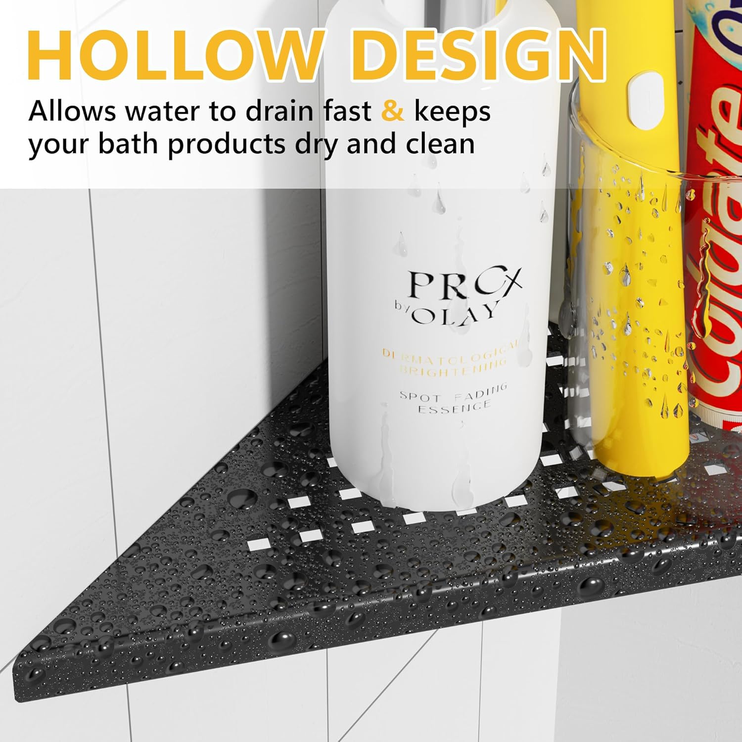 Neodrain Juego de 2 estantes esquineros de pared de color negro mate de 12 pulgadas, estantes de esquina flotantes para pared, estantes de