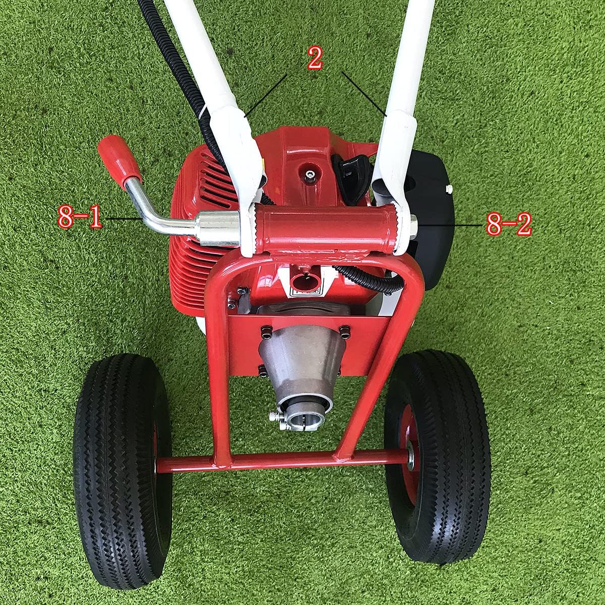 Barredora de mano 43CC 2 tiempos de gasolina barredora al aire libre escoba de barrido 1.7HP Walk Behind Sweeper Cleaner césped césped entrada