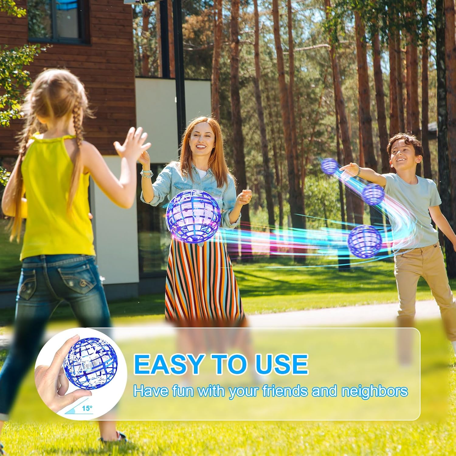 RIEYON Bola de orbe voladora 2023, más reciente actualización Hover Boomerang Ball 6 efectos de iluminación, juguetes geniales para niños,