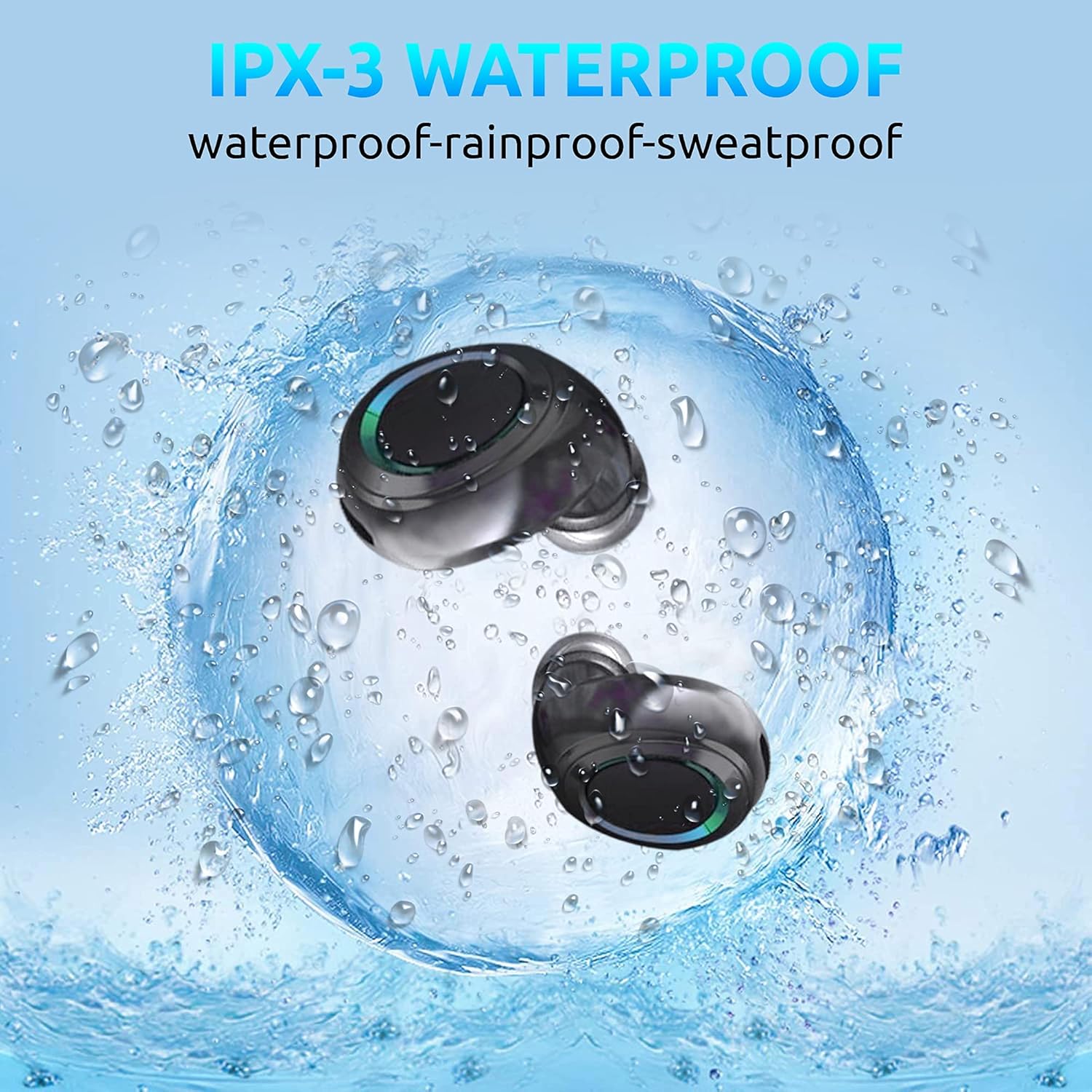 Auriculares inalámbricos V5.1 PRO compatibles con Xiaomi Poco M4 Pro 5G IPX3 Bluetooth Touch impermeablesudorreducción de ruido con micrófono (negro)