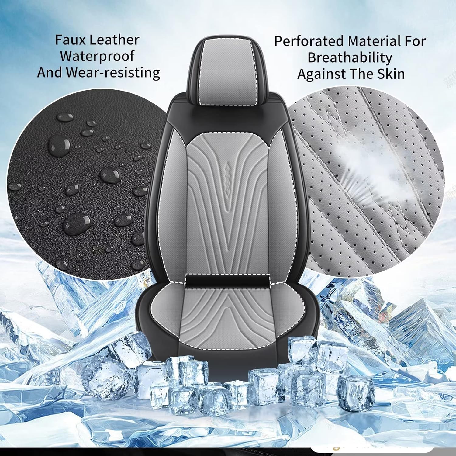Fundas de asiento delantero para Honda Pilot 2005-2016, fundas de asiento automotriz de piel sintética, transpirables, impermeables, compatibles con
