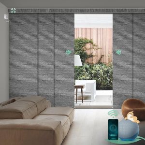 Yoolax Persianas de puerta corredera inteligentes XL personalizadas, persianas motorizadas compatibles con Alexa, persianas verticales opacas de Yoolax Persianas de puerta corredera inteligentes XL personalizadas, persianas motorizadas compatibles con Alexa, persianas verticales opacas de