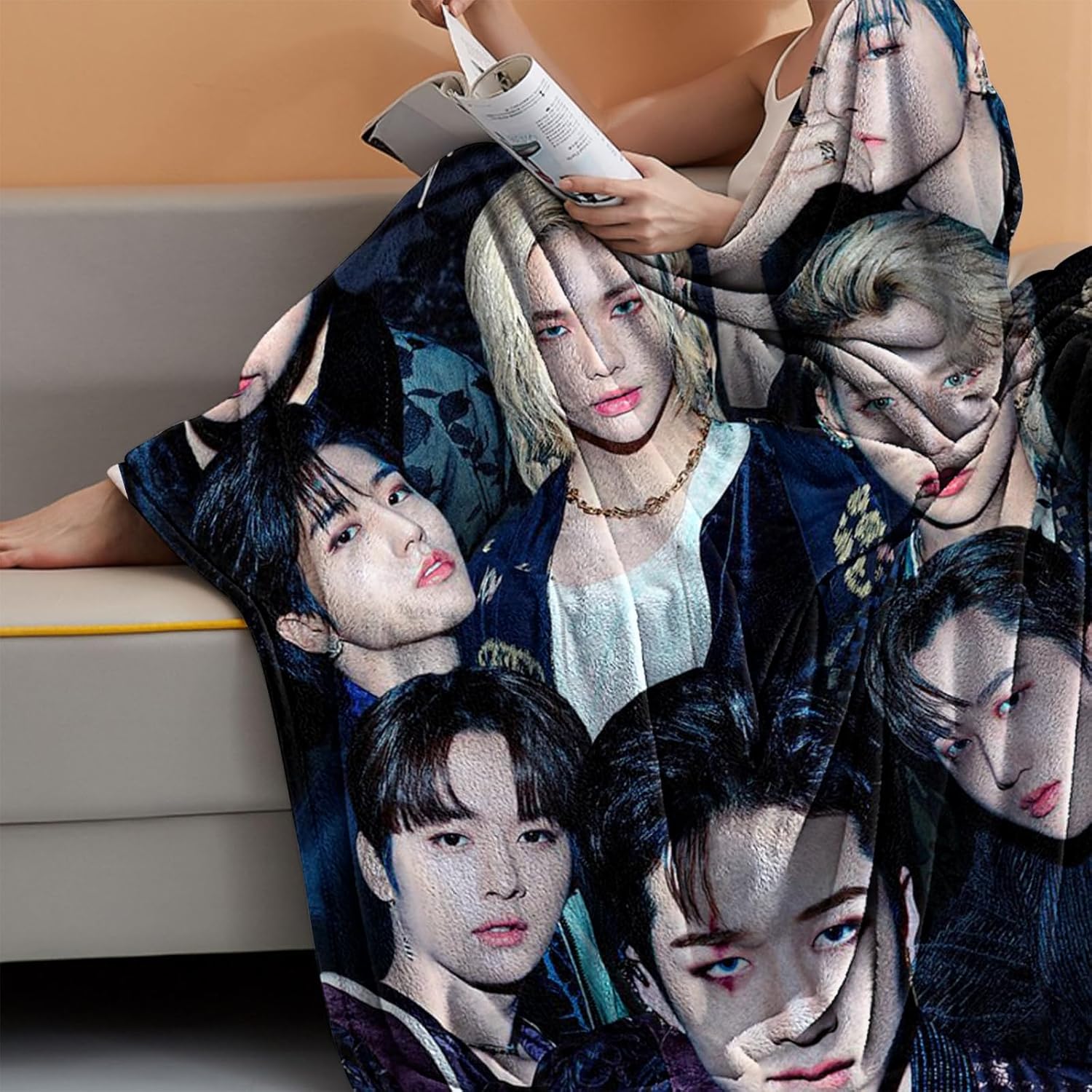 Kpop Stray – Mantas para niños, cómodas y ligeras, mantas cálidas con estampado Kpop para automóvil, hogar, campamento, playa, oficina, 80 x 60