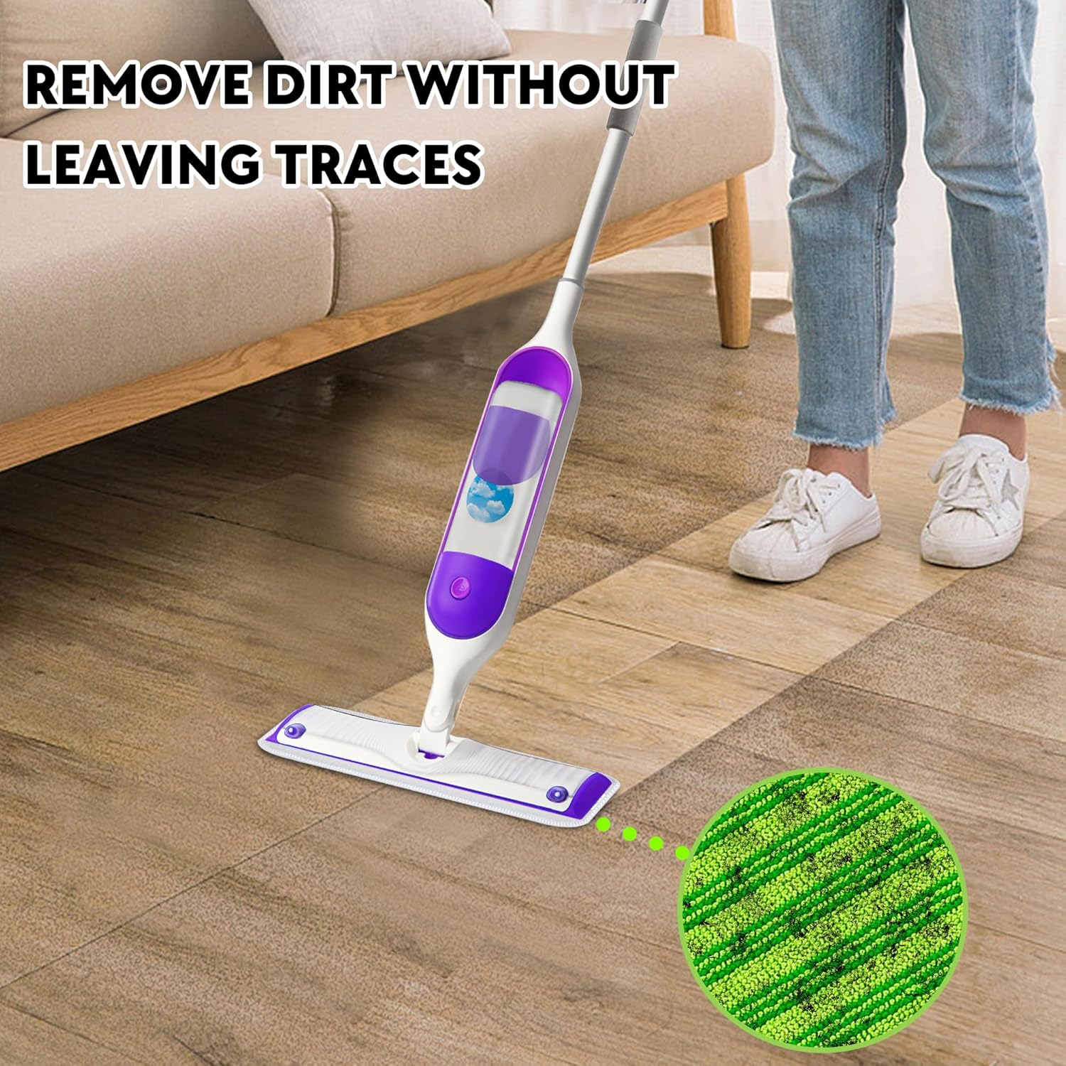 POPTEN – Almohadillas reutilizables para trapeador Swiffer PowerMop, almohadillas de microfibra de 15 pulgadas, repuestos de mopa eléctrica lavables