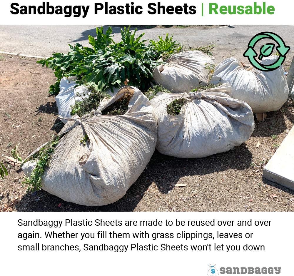 Sandbaggy Hojas de polietileno de plástico de 80 pulgadas x 80 pulgadas para paisajistas y jardineros (6)