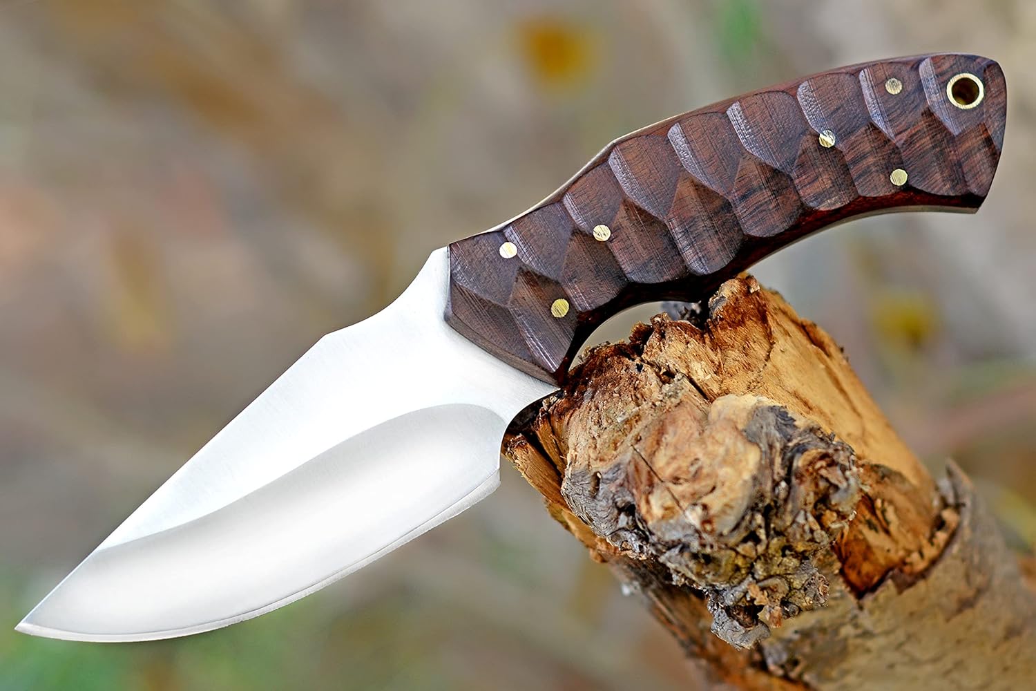 Hecho a mano 1095 cuchillo de caza de acero al carbono con funda de hoja fija camping, cuchillos al aire libre Bushcraft Skinner cuchillo para