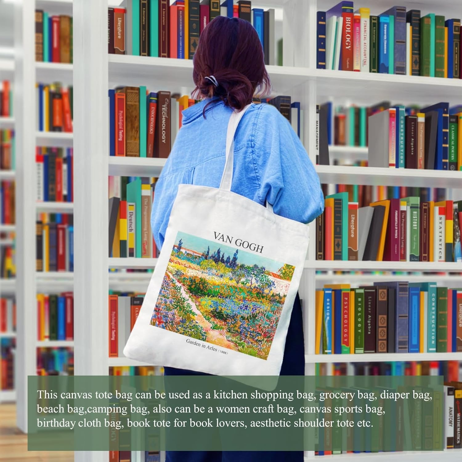 Bolsa de lona estética, bonita, vintage, bolsa de hombro con libro, regalos reutilizables, bolsas de comestibles para mujeres