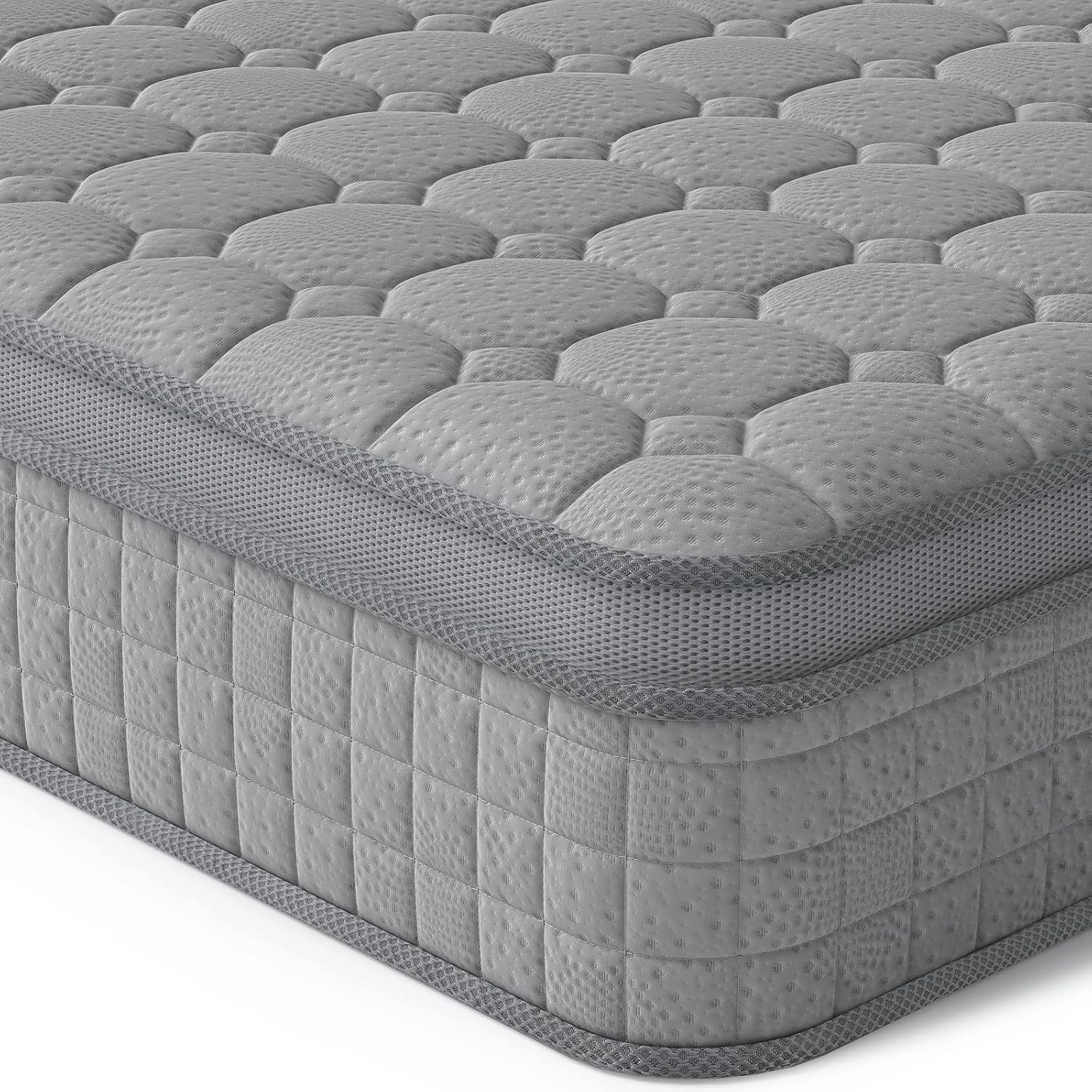 Vesgantti Colchón híbrido multicapa individual XL de 10 pulgadas, varios tamaños y estilos disponibles, diseño ergonómico con espuma viscoelástica y