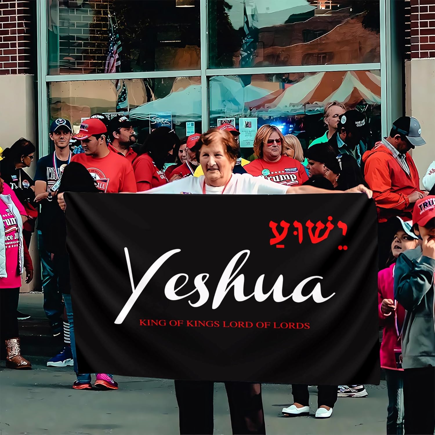 Yeshua – Bandera cristiana de Jesús de 3 x 5 pies, bandera de Pascua de Cristo Jesús para exteriores, casa, patio, habitación, decoración patriótica
